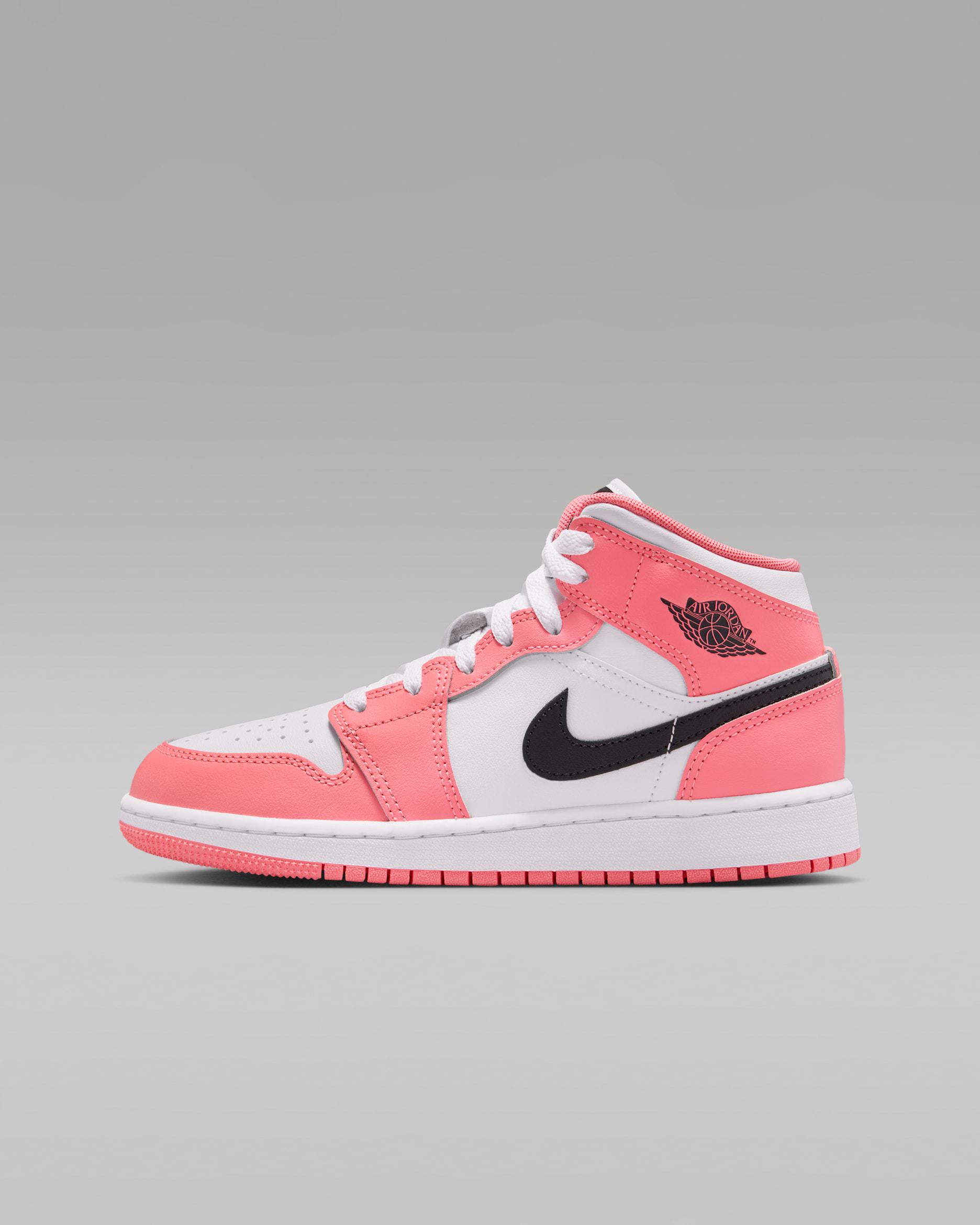Air Jordan 1 Mid Older Kids' Shoes - Pink Gaze/White/Black