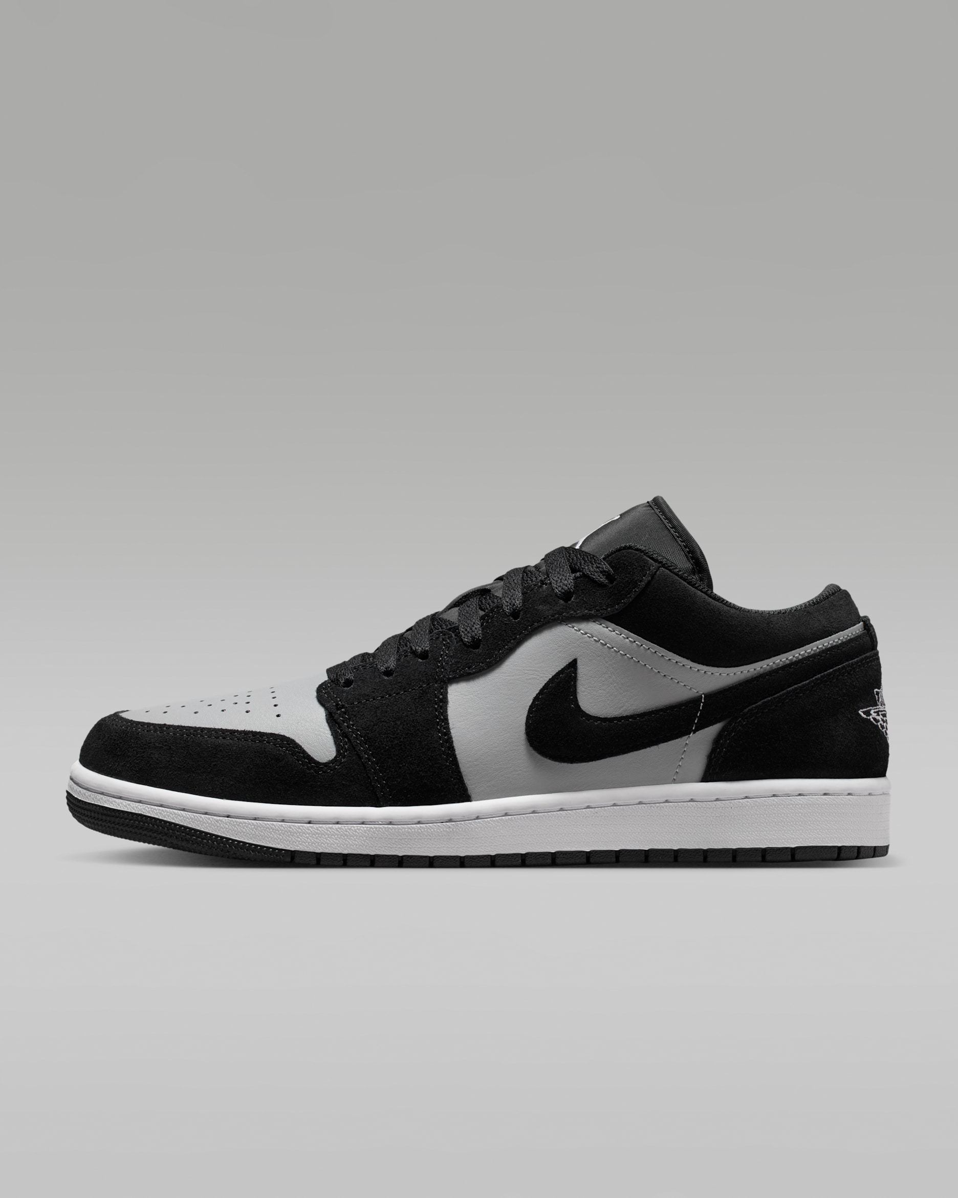 Air Jordan 1 Low Men's Shoes - Black/Light Smoke Grey/White