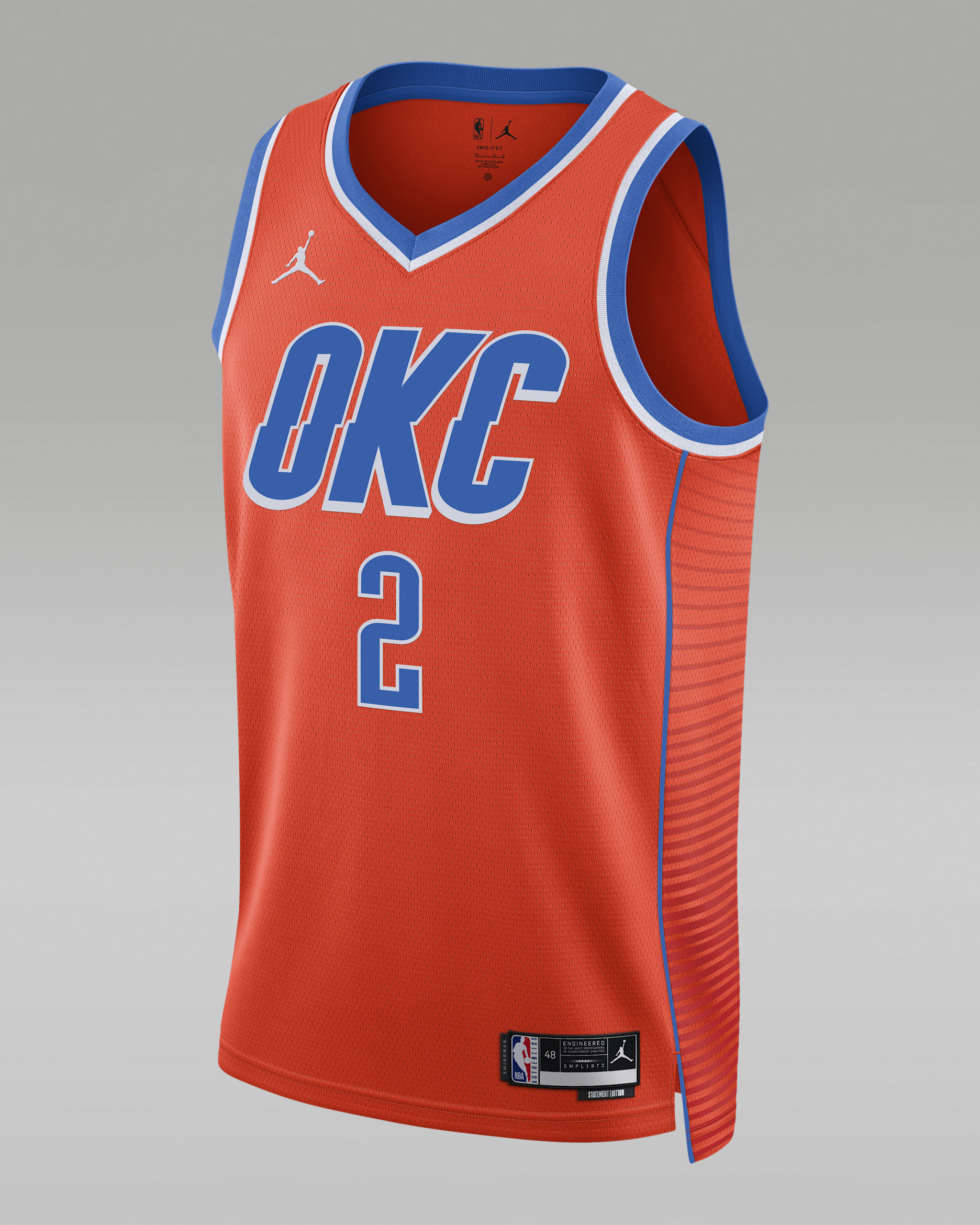 Oklahoma City Thunder Statement Edition Jordan Dri-FIT NBA Swingman Jersey - Team Orange