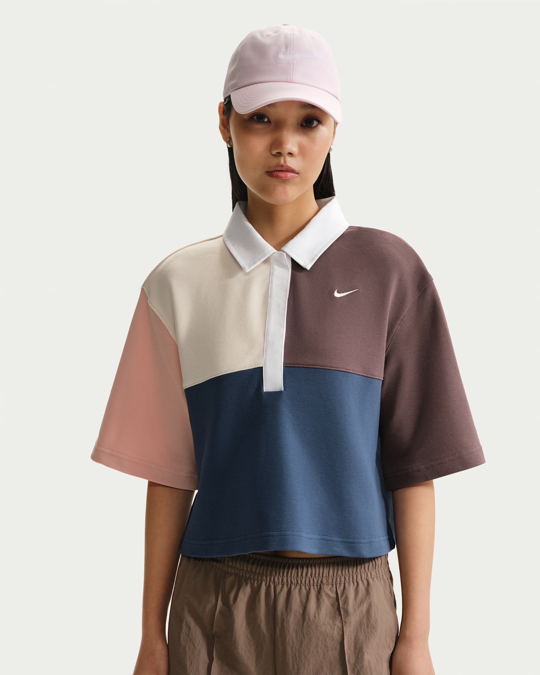 Nike Sportswear Women's Oversized Short-Sleeve Polo - Chalk/Tattoo/Arctic Orange/Sail