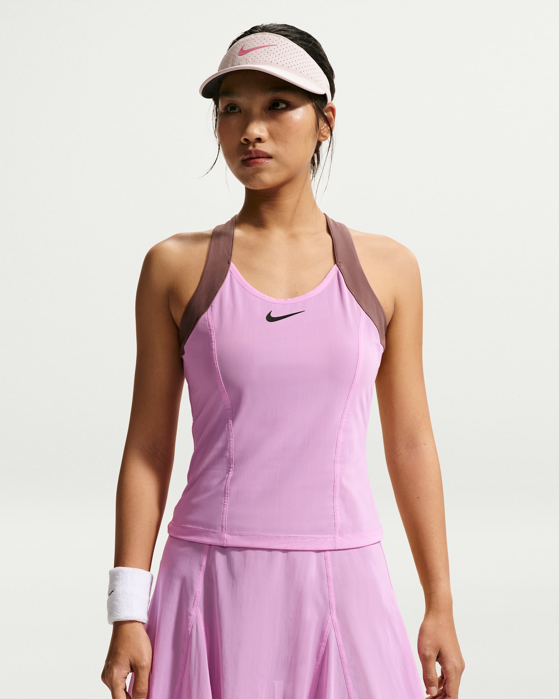 NikeCourt Slam Women's Dri-FIT Tennis Tank Top - Light Magenta/Tattoo/Black