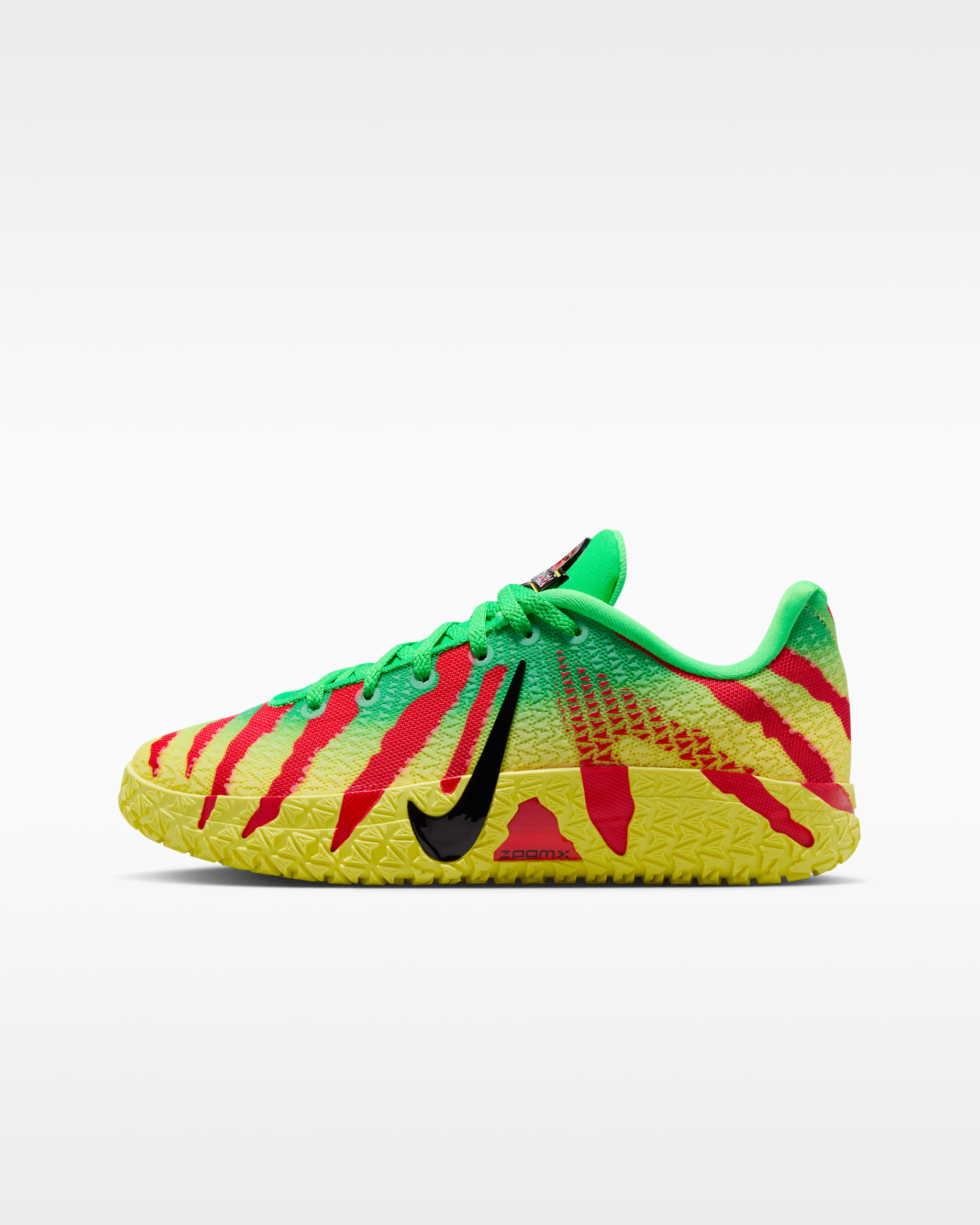 Ja 3 'Explorer' Older Kids' Basketball Shoes - Green Spark/University Red/Dynamic Yellow/Black