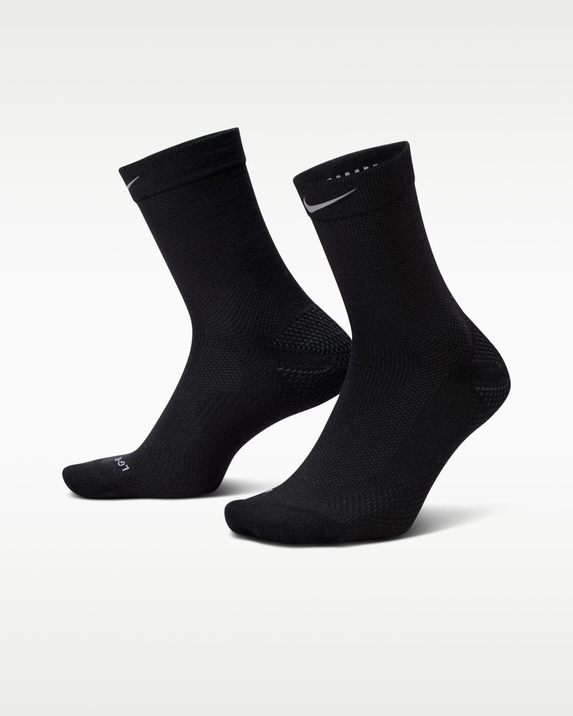 Nike Run Wool Running Crew Socks (1 Pair) - Black/Dark Smoke Grey/Dark Smoke Grey