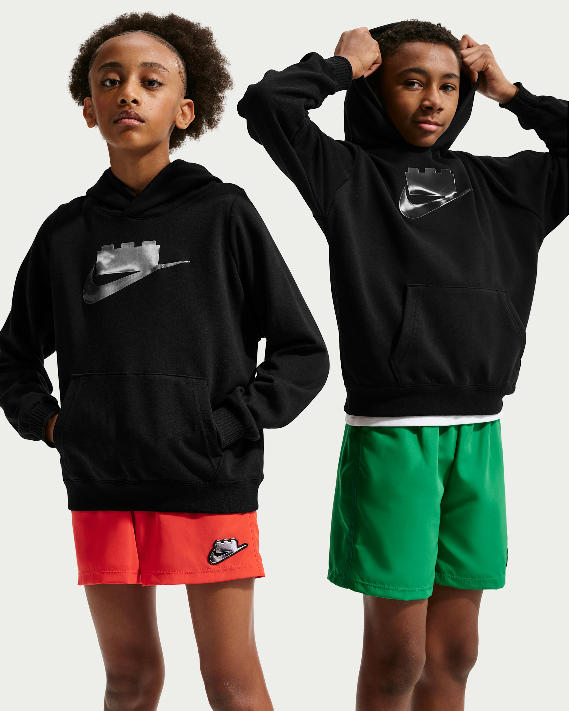 Nike x LEGO® Collection Older Kids' Hoodie - Black/Smoke Grey