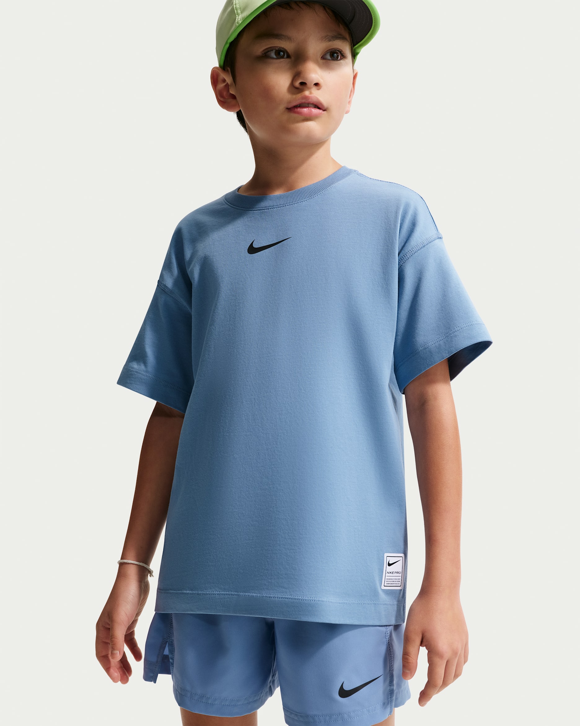 Nike Pro Older Kids' (Boys') Dri-FIT Short-Sleeve Training Top - Work Blue/Black