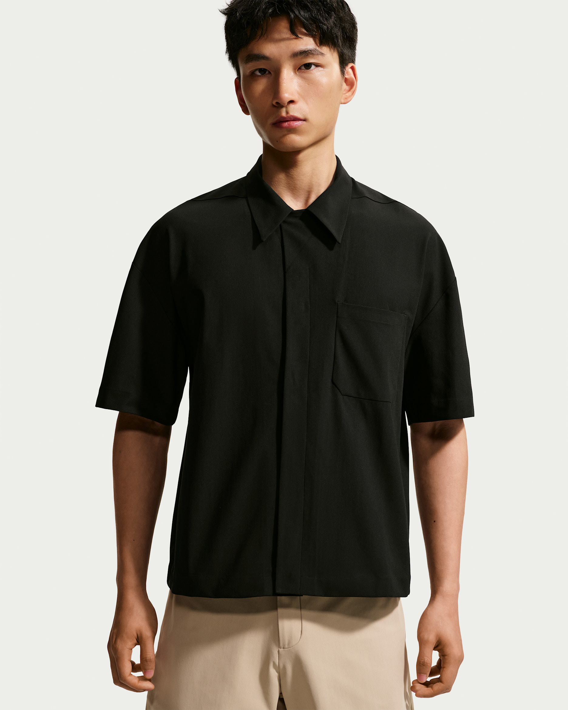Nike 24.7 PerfectStretch Men's Dri-FIT UV Button-Up Shirt - Black/Black/Dark Smoke Grey