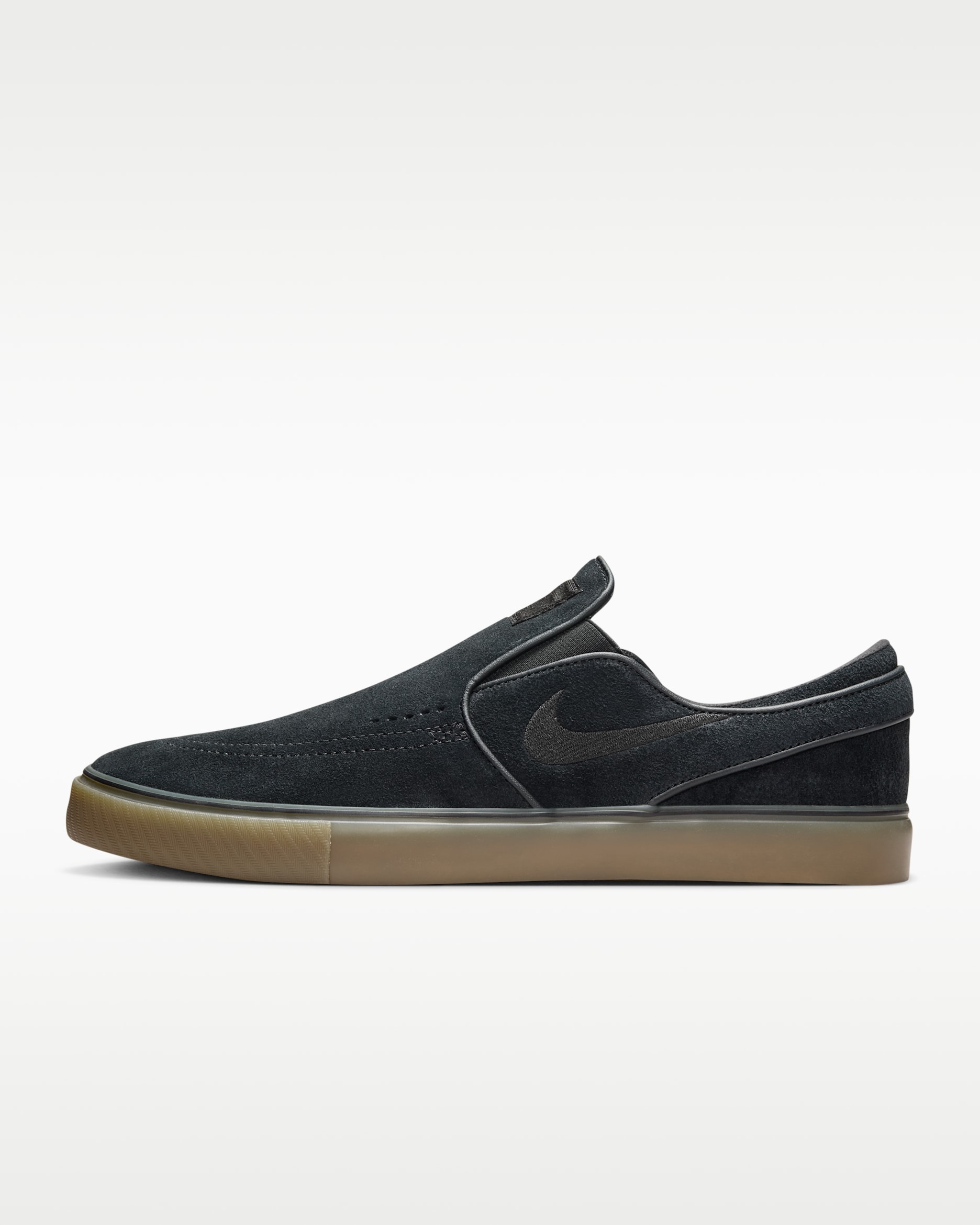 Nike SB Janoski+ Slip Skate Shoes - Black/Black/Gum Light Brown/Black