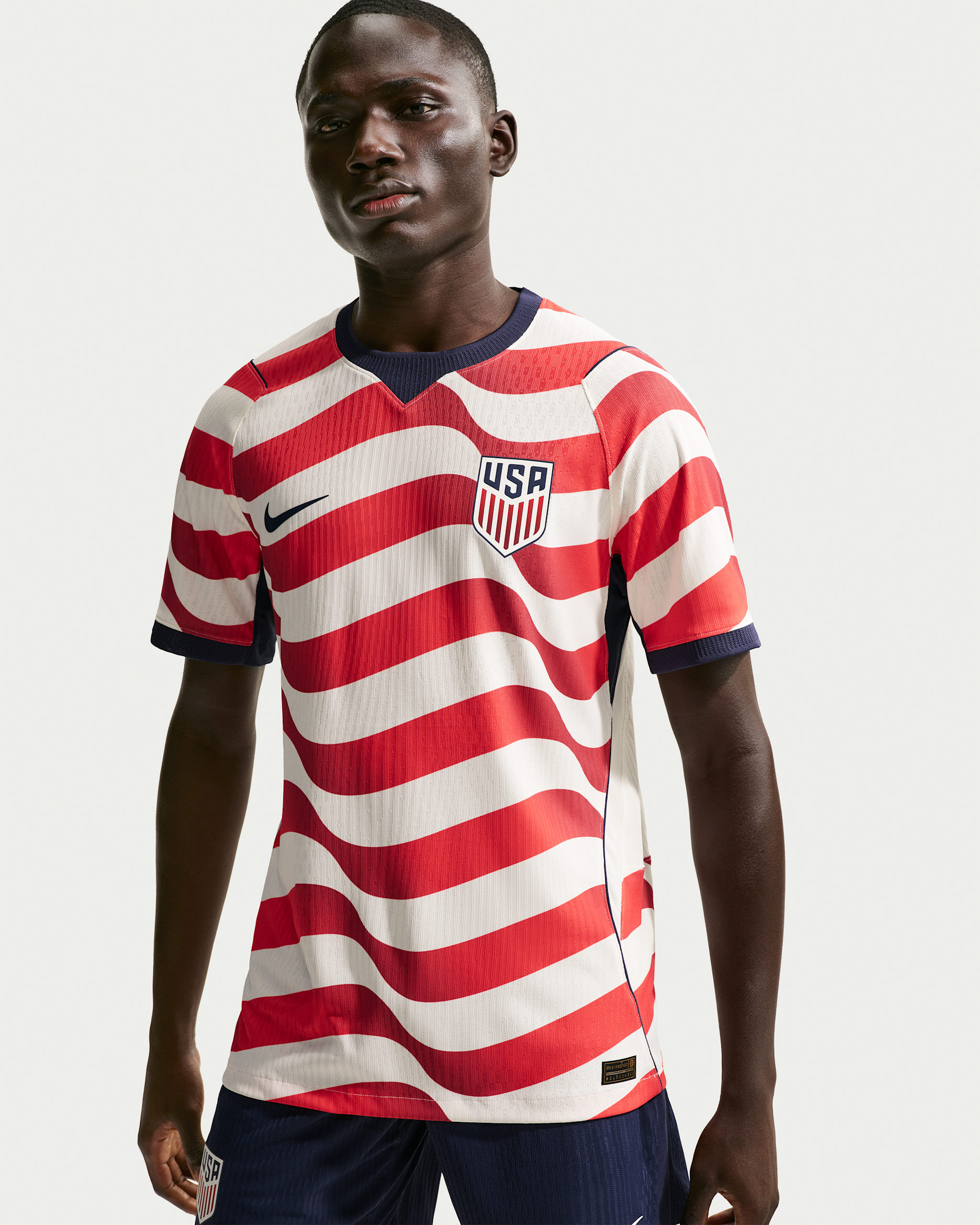 USMNT 2026 Match Home Men's Nike Aero-FIT Football Authentic Shirt - Sail/Midnight Navy/Midnight Navy