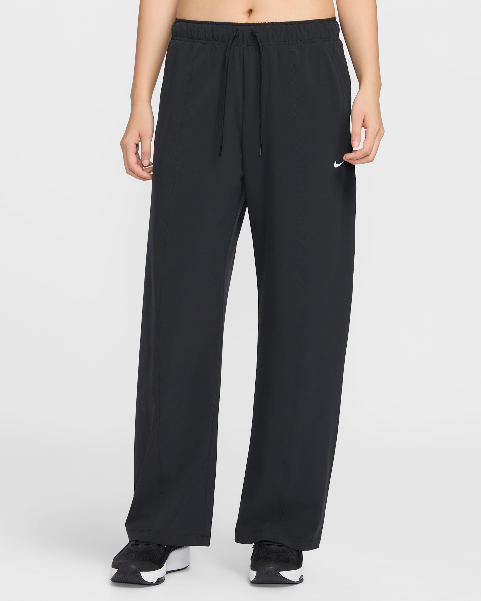 Nike One Women's Dri-FIT Woven Wide-Leg Trousers - Black/White