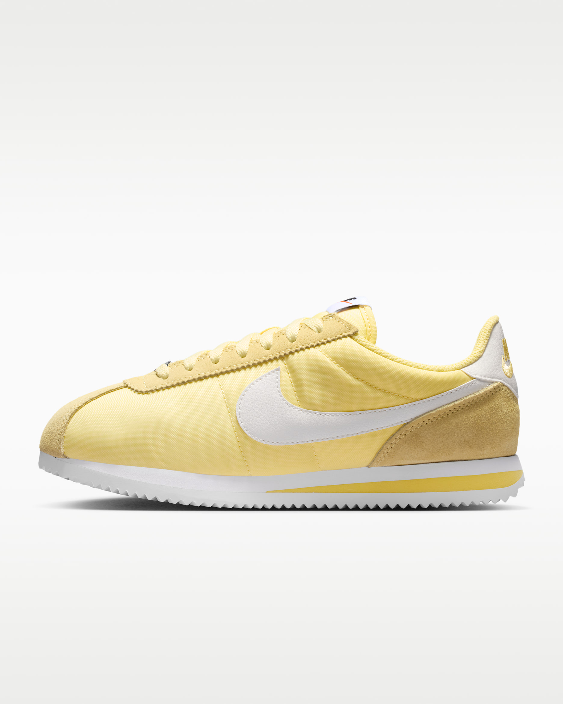 Nike Cortez Textile Women's Shoes - Soft Yellow/White/Safety Orange/Sail