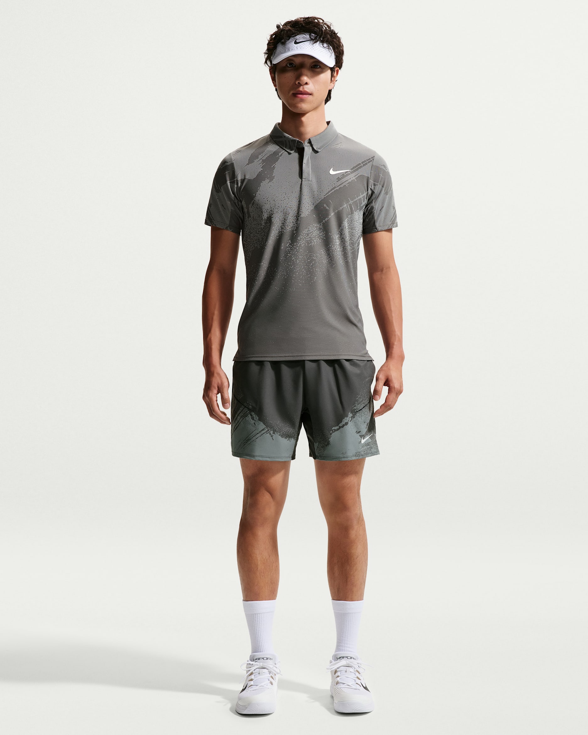 NikeCourt Slam Men's Dri-FIT Tennis Shorts - Anthracite/Cool Grey/White
