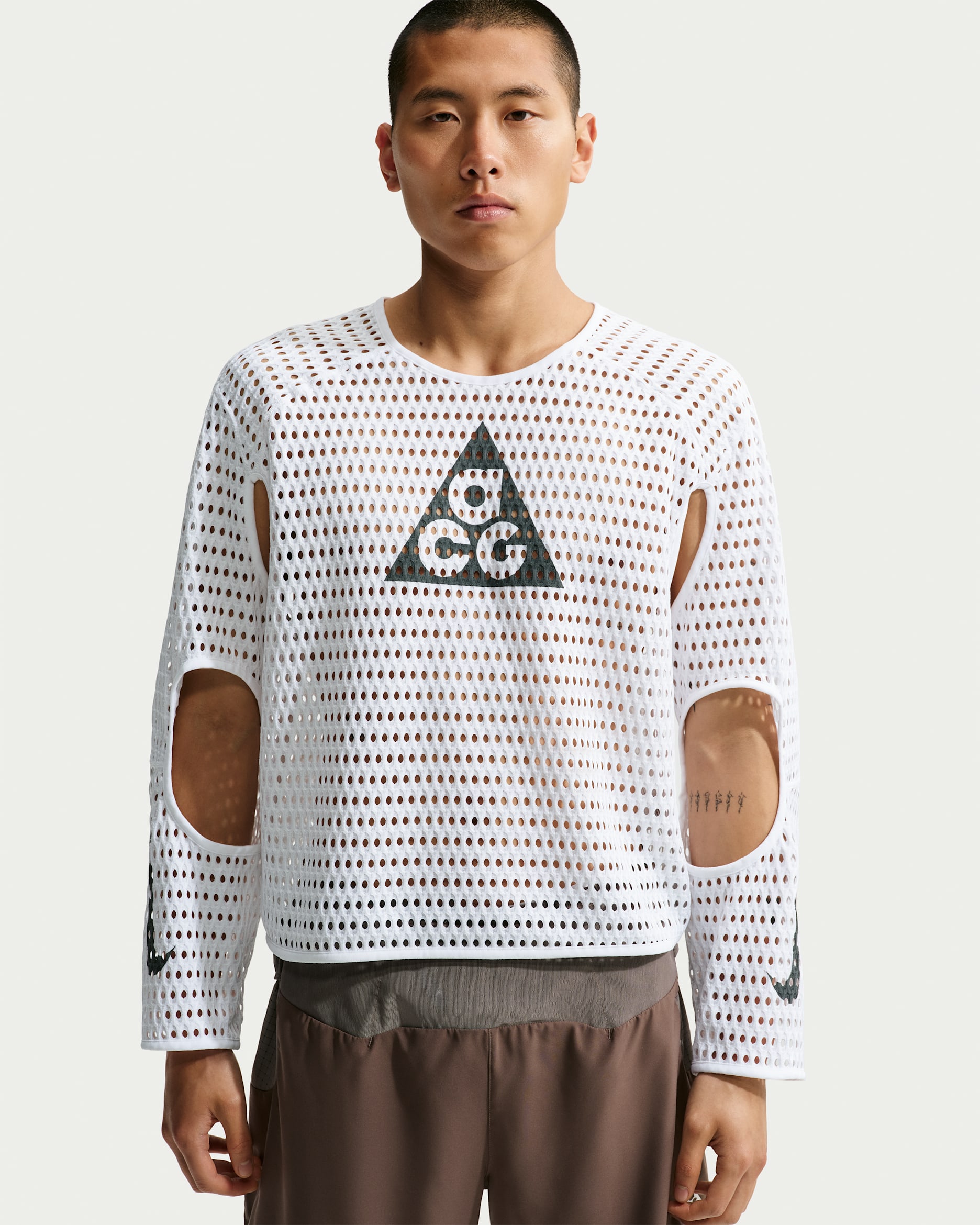 ACG Radical AirFlow NXT Men's Dri-FIT Long-Sleeve Trail-Running Top - White/Anthracite