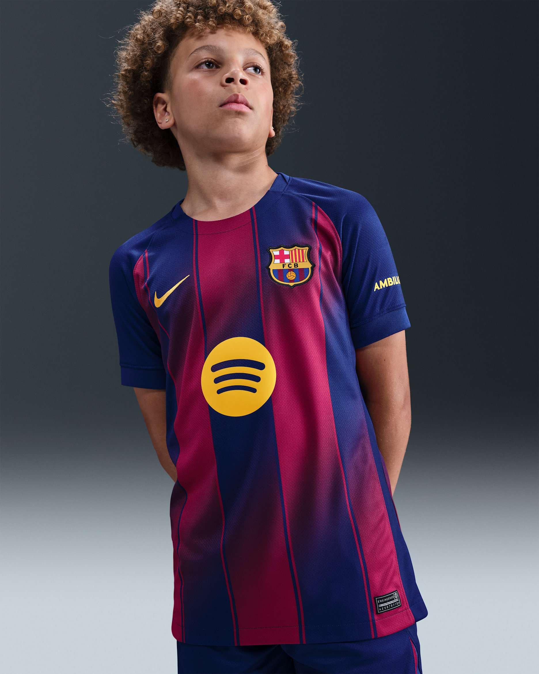 F.C. Barcelona 2025/26 Stadium Home Older Kids' Nike Dri-FIT Football Replica Shirt - Deep Royal Blue/Deep Royal Blue/Noble Red/Midwest Gold