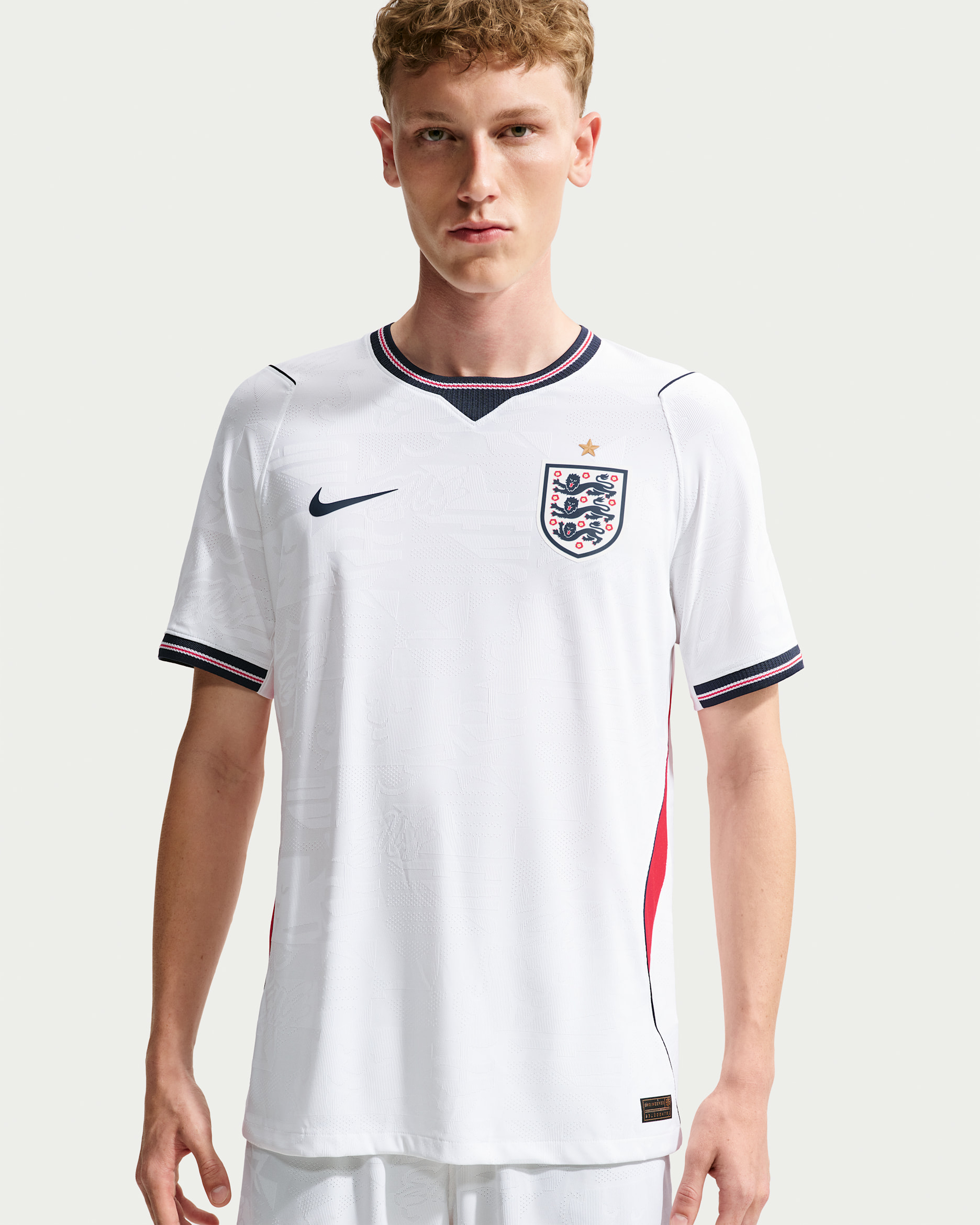 England National Team 2026 Match Home Men's Nike Aero-FIT Football Shirt - White/Speed Red/Obsidian/Obsidian