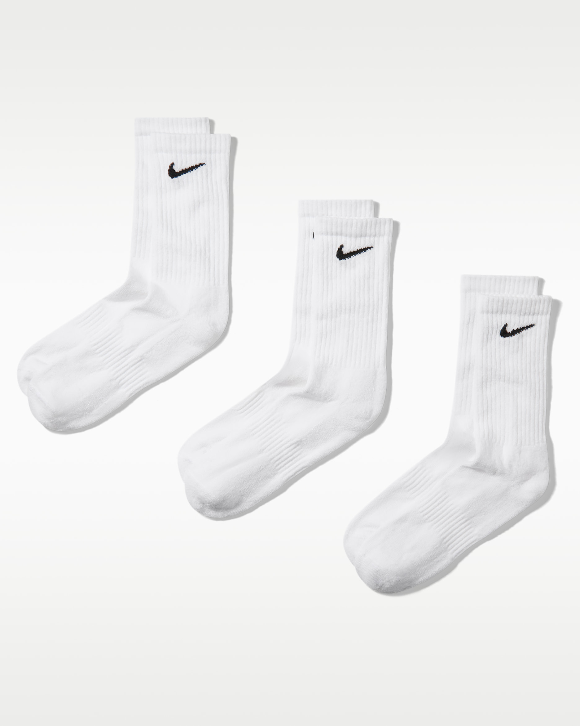 Nike Everyday Cushioned Training Crew Socks (3 Pairs) - White/Black