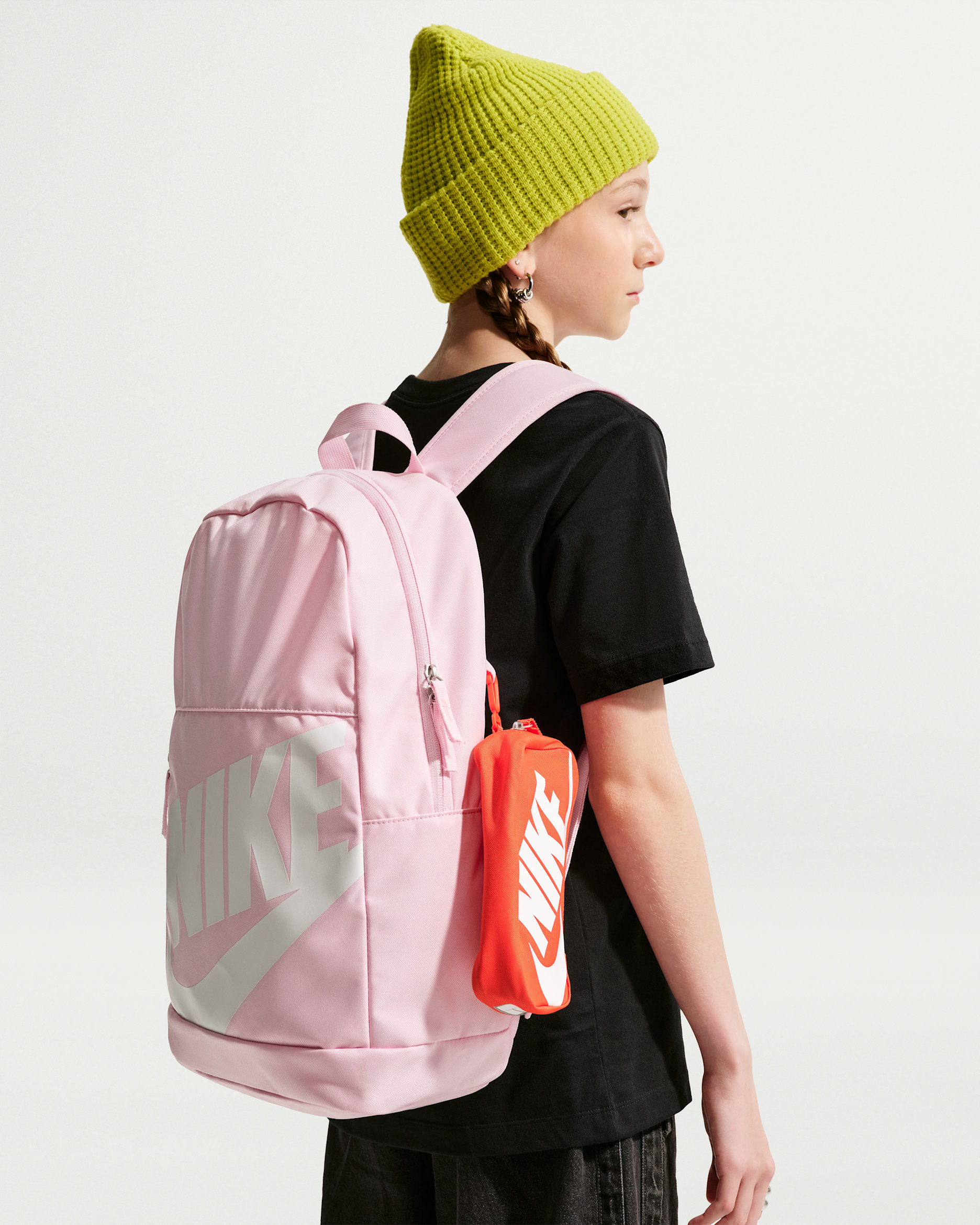 Nike Older Kids' Backpack (20L) - Pink Foam/Orange/White