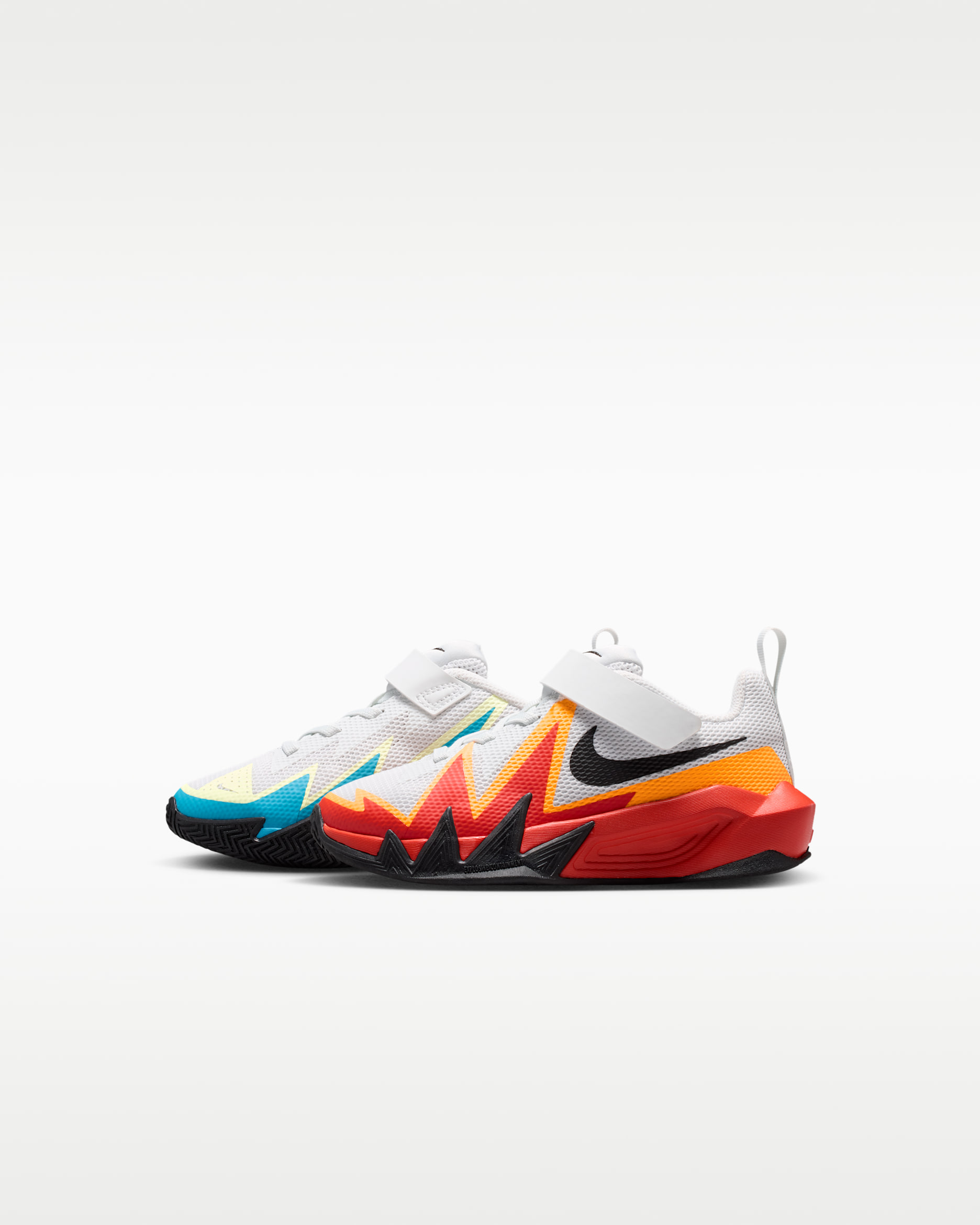 Nike S.T. Dynamite Younger Kids' Basketball Shoes - Off-White/Picante Red/Current Blue/Black