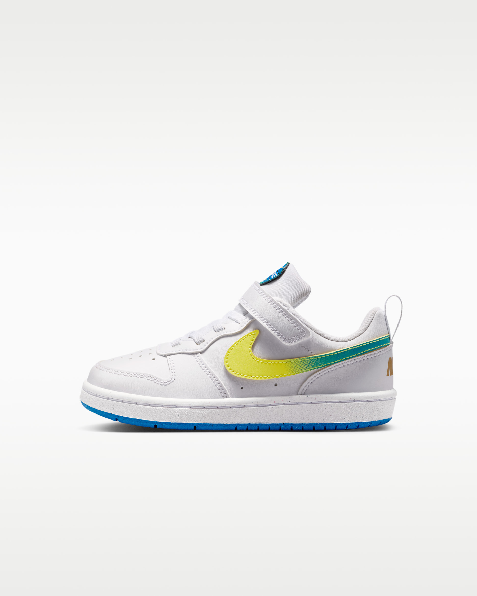Nike Court Borough Low Younger Kids' Shoes - White/Soar/Sonic Yellow