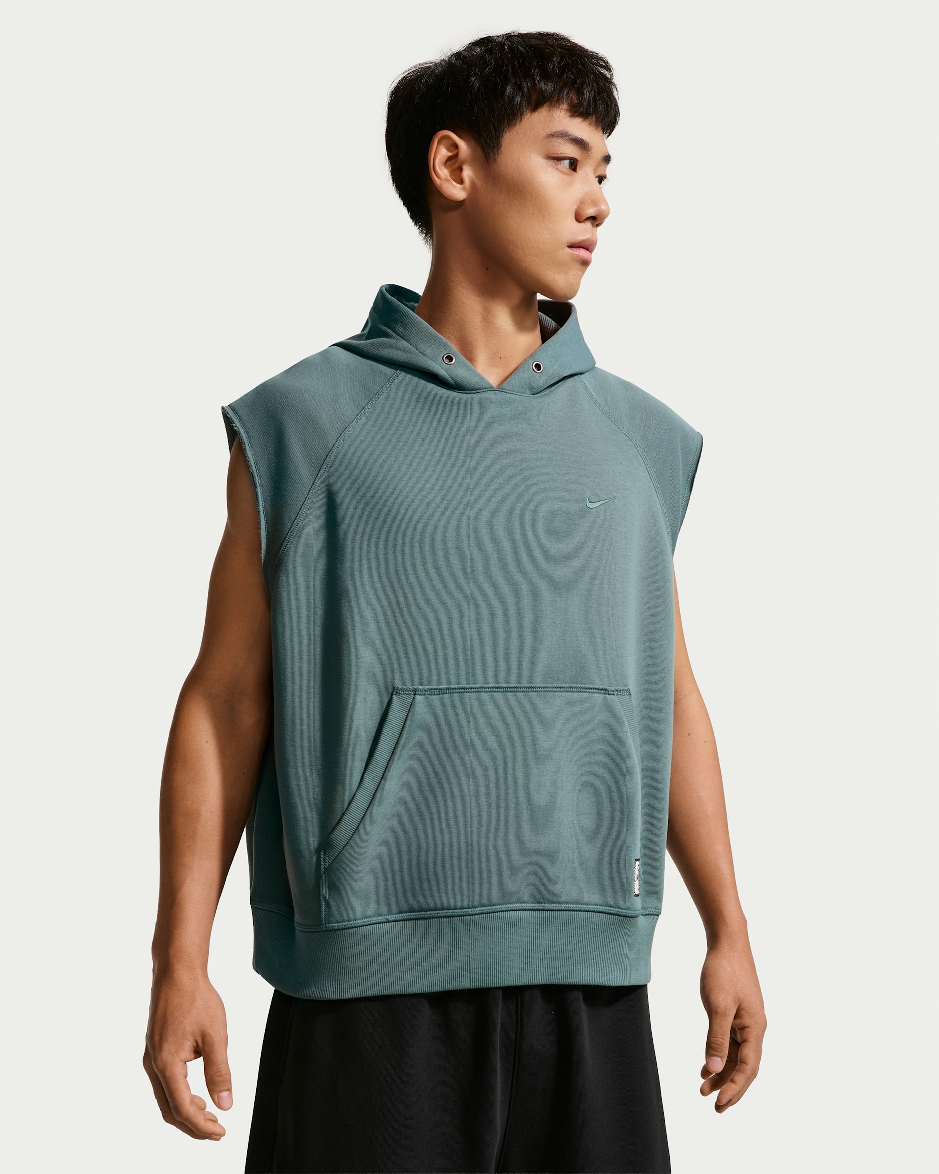 Nike N.A.C. Men's Dri-FIT Fleece Sleeveless Training Hoodie - Mineral Slate/Mineral Slate
