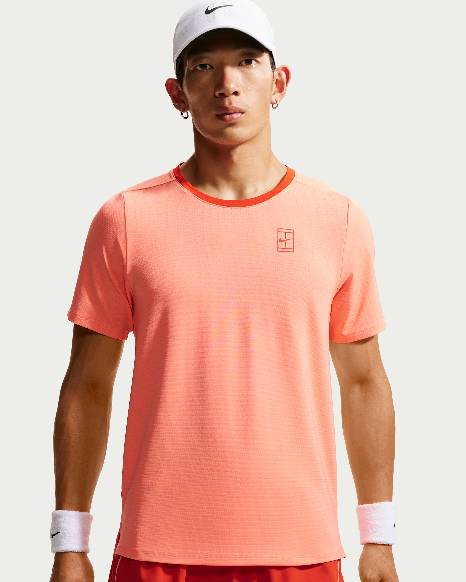 NikeCourt Advantage Men's Dri-FIT Tennis Top - Atomic Pink/Picante Red/Picante Red
