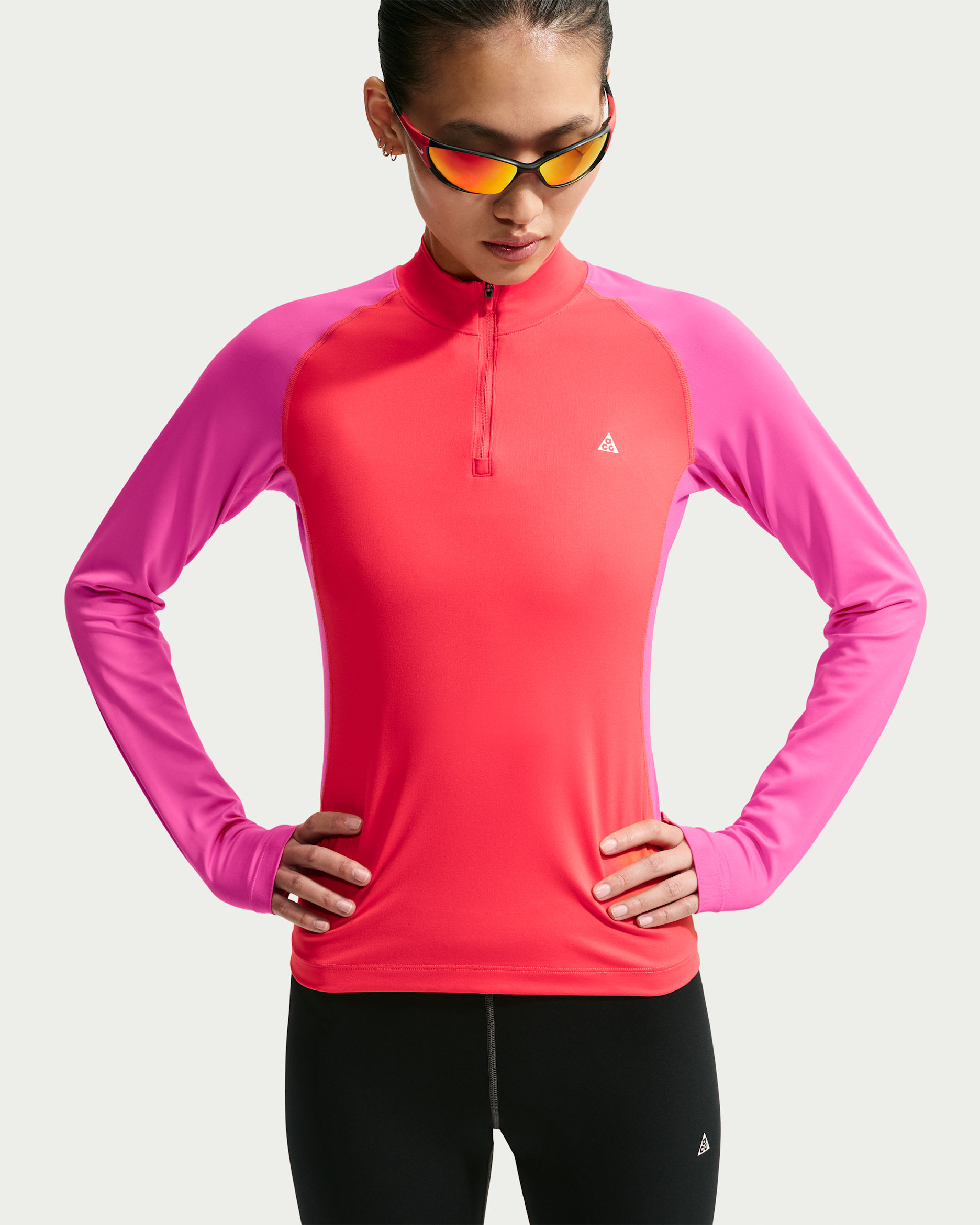 ACG "Wildsee" Women's Dri-FIT 1/4-Zip Long-Sleeve Hiking Top - Light Crimson/Desert Pink/Summit White