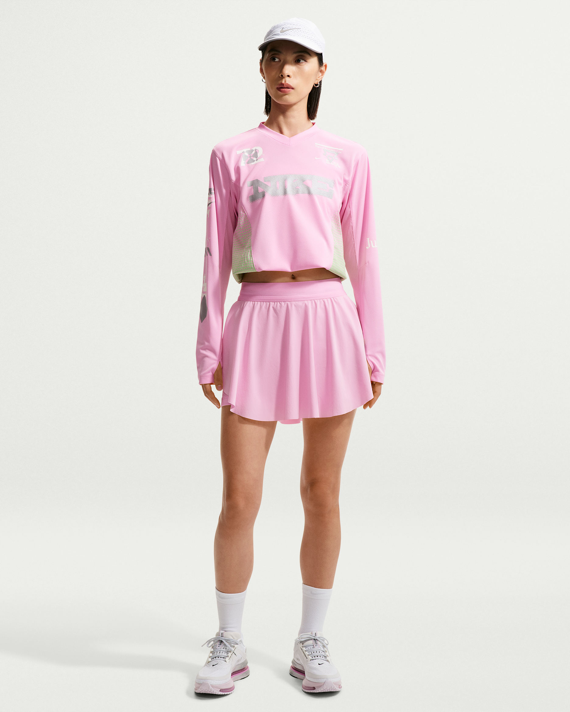 Nike Swift Women's Dri-FIT Running Skort - Pink Rise/Black/Illusion Green