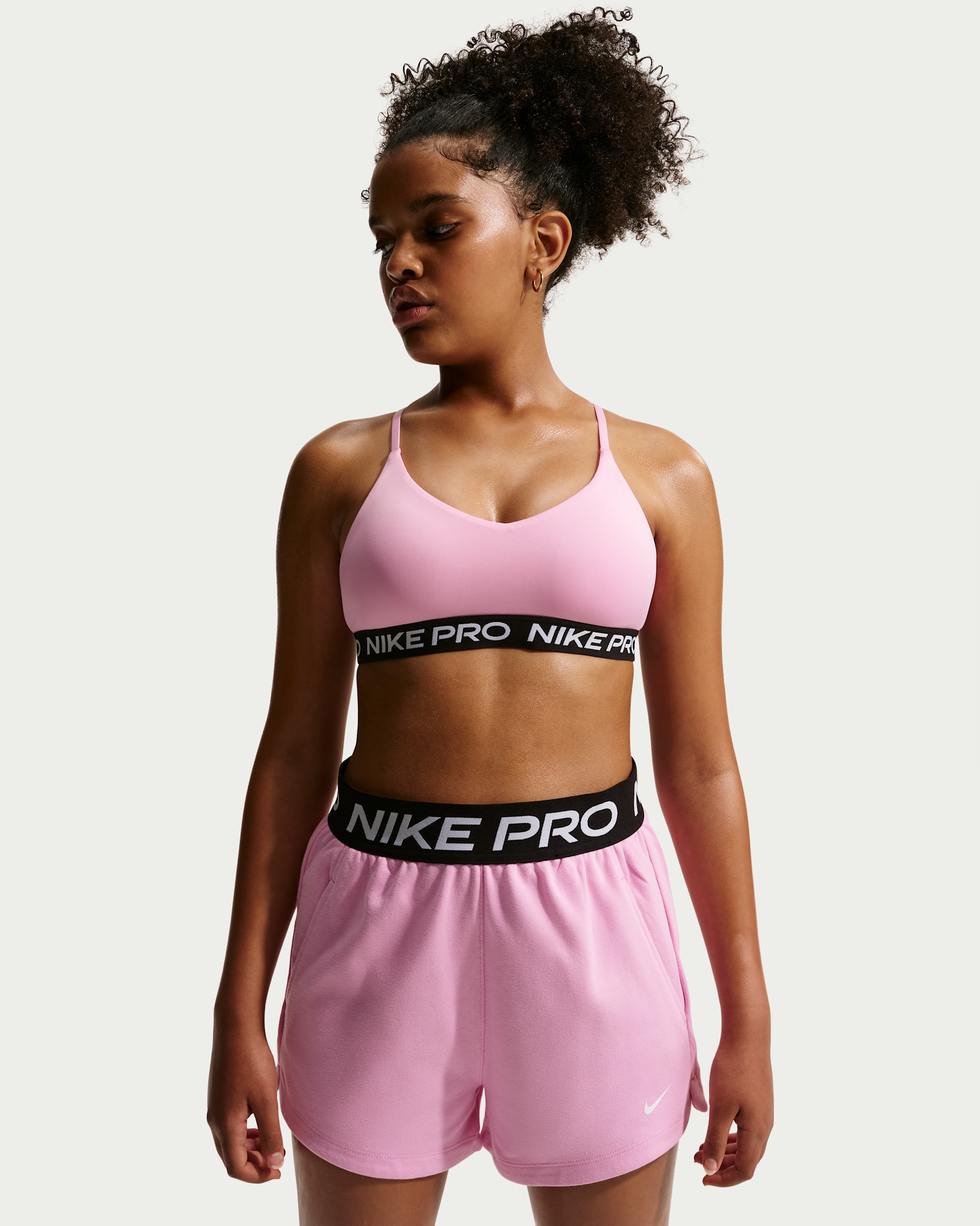 Nike Pro Older Kids' (Girls') Indy Bra - Pink Rise
