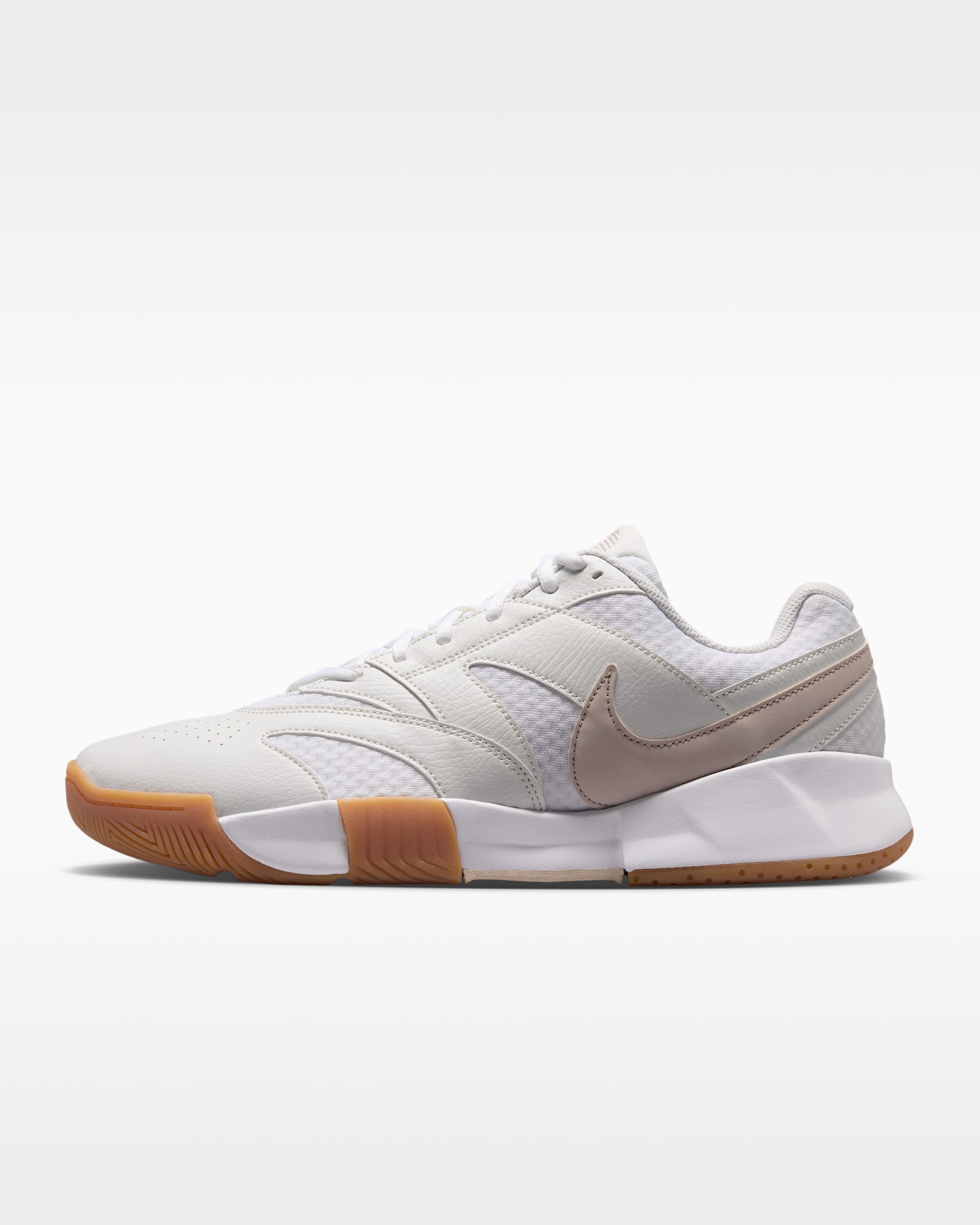 NikeCourt Lite 4 Men's Tennis Shoes - White/Summit White/Linen/Light Orewood Brown