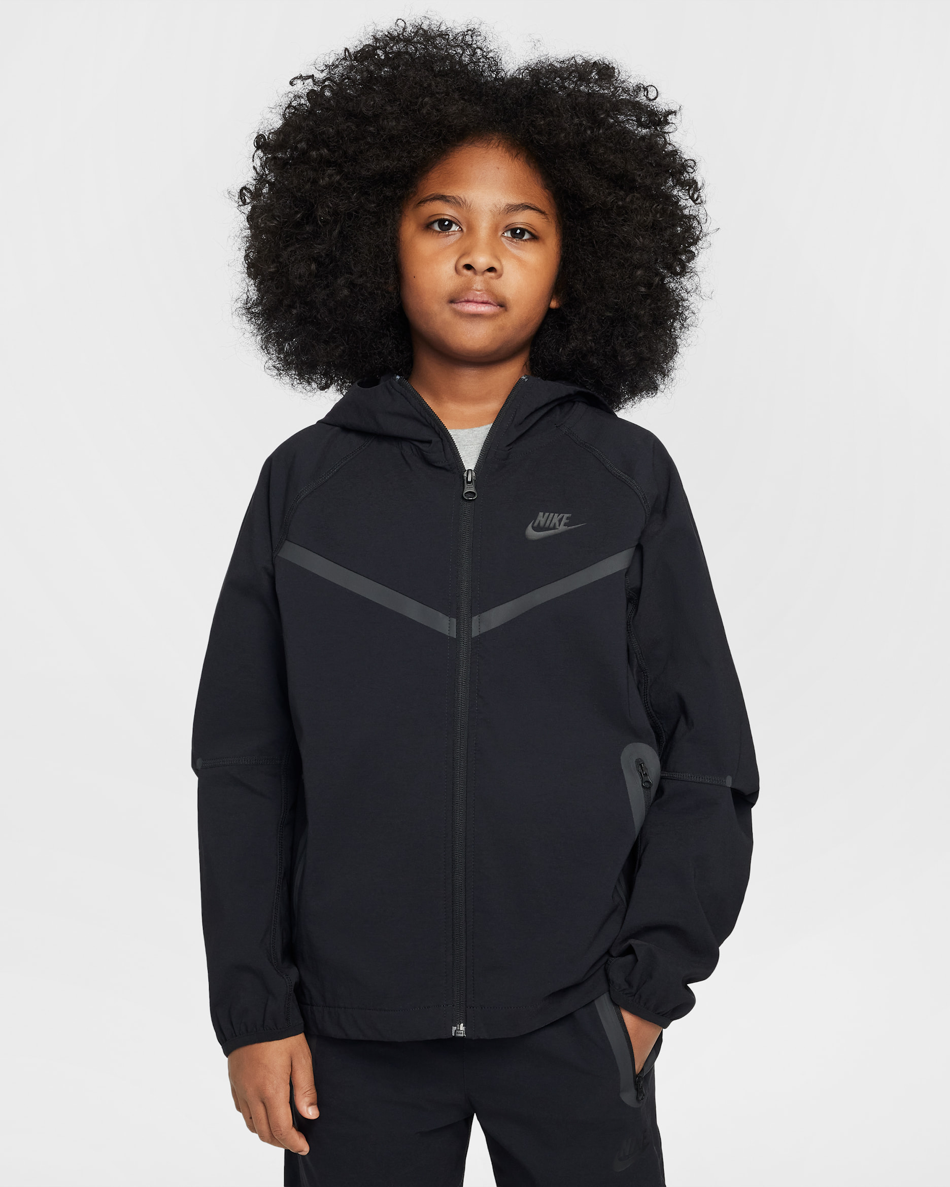 Nike Tech Older Kids' (Boys') Woven Jacket - Black/Black/Black