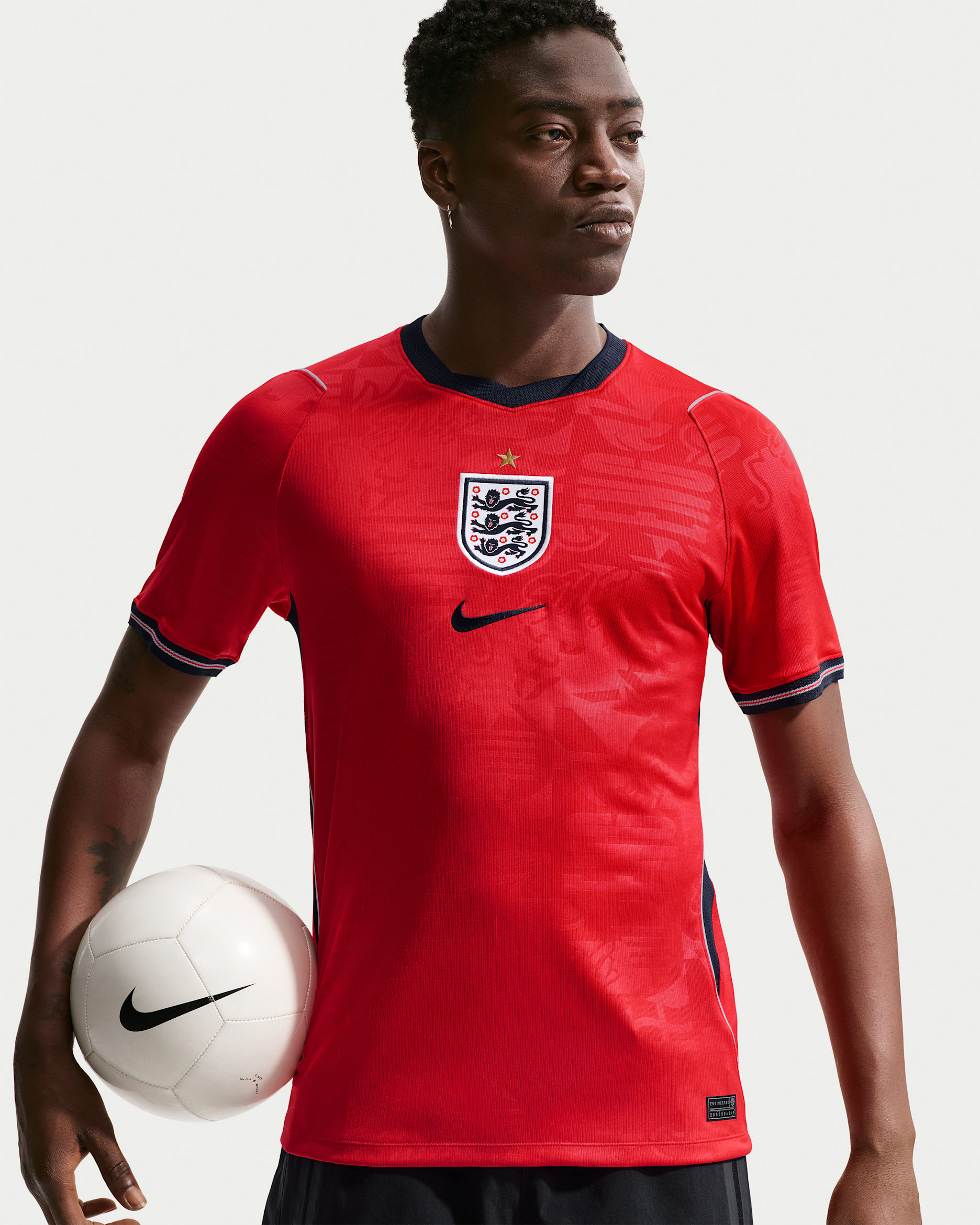 England National Team 2026 Stadium Away Men's Nike Dri-FIT Football Shirt - Speed Red/Obsidian/White/Obsidian