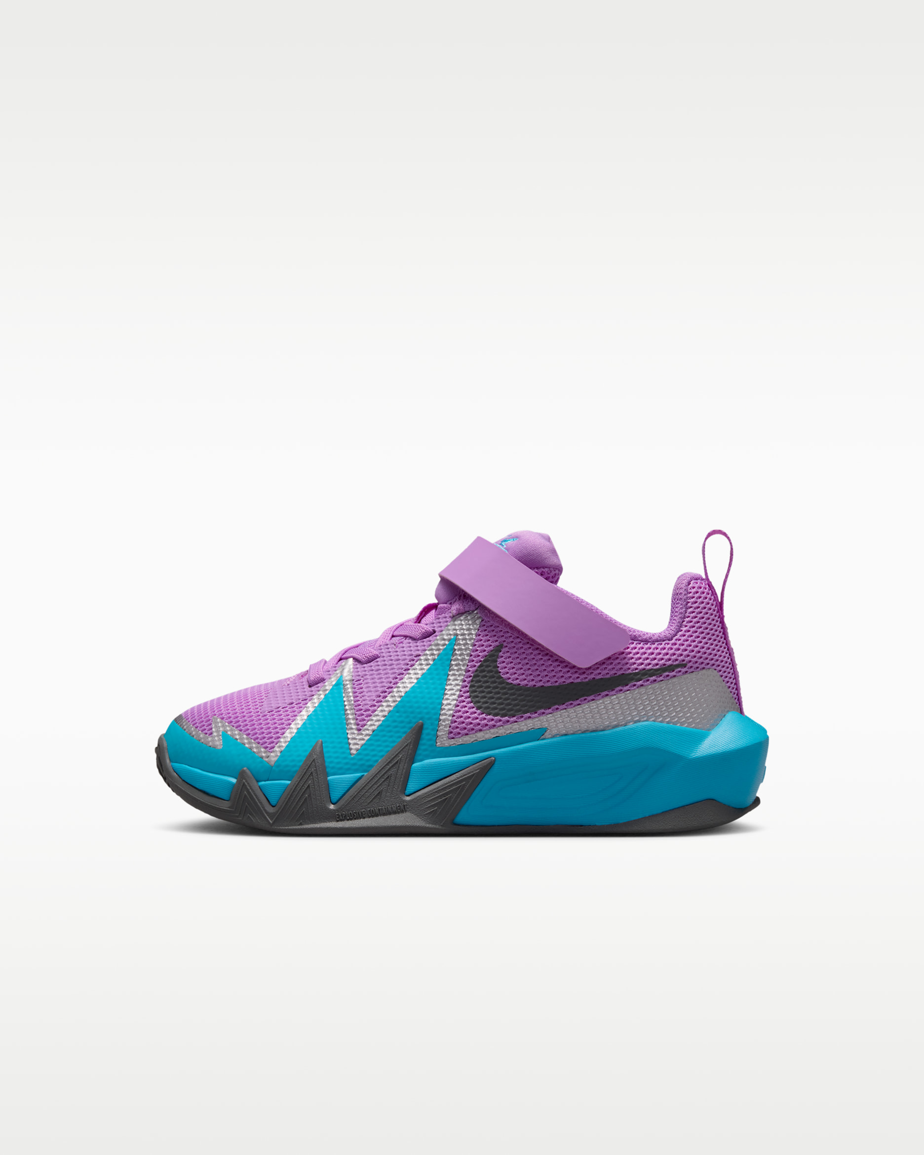 Nike S.T. Dynamite Younger Kids' Basketball Shoe - Fuchsia Glow/Baltic Blue/Metallic Silver/Smoke Grey