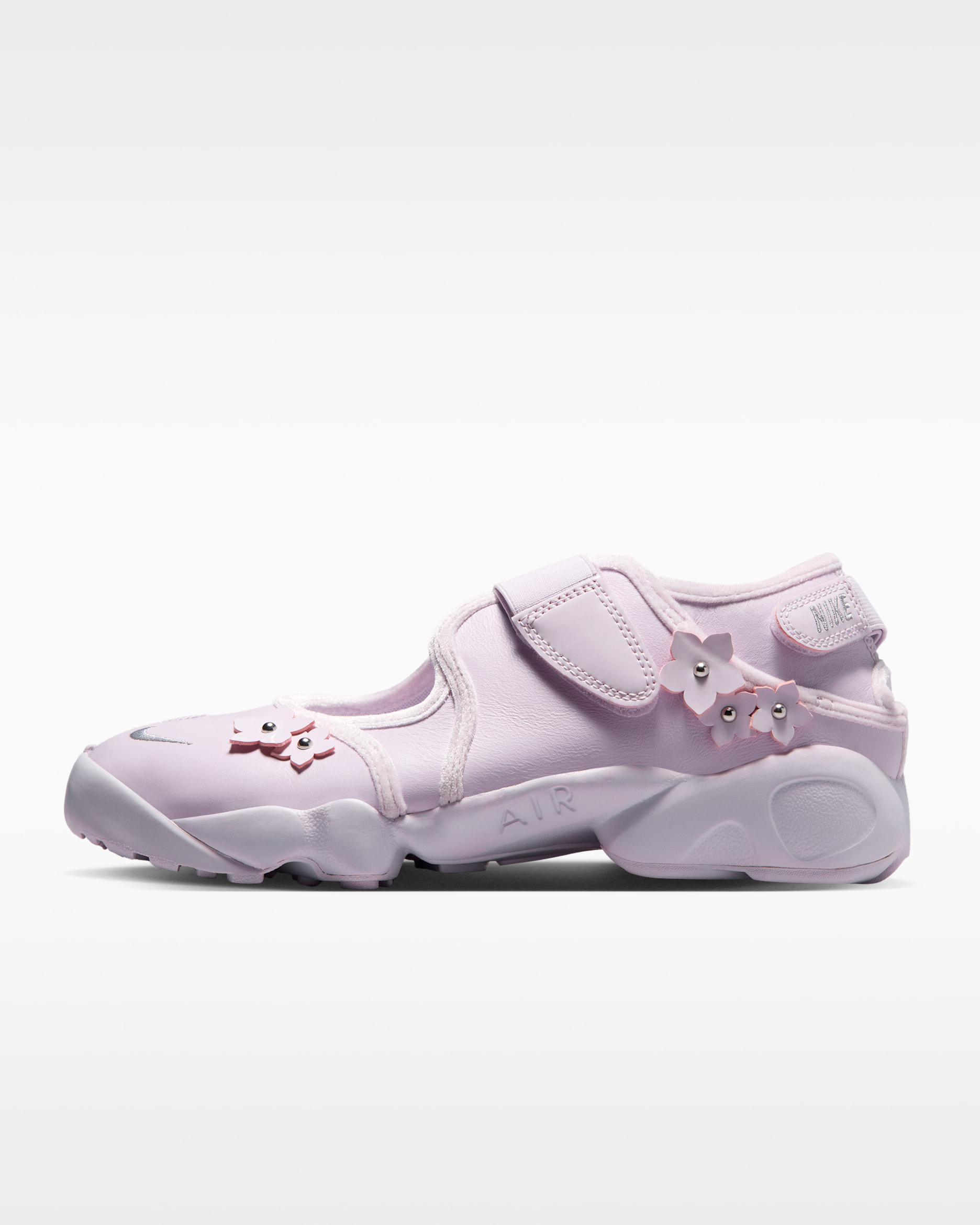 Nike Air Rift 'Florette' Women's Shoes - Bleached Lilac/Wolf Grey/Metallic Silver