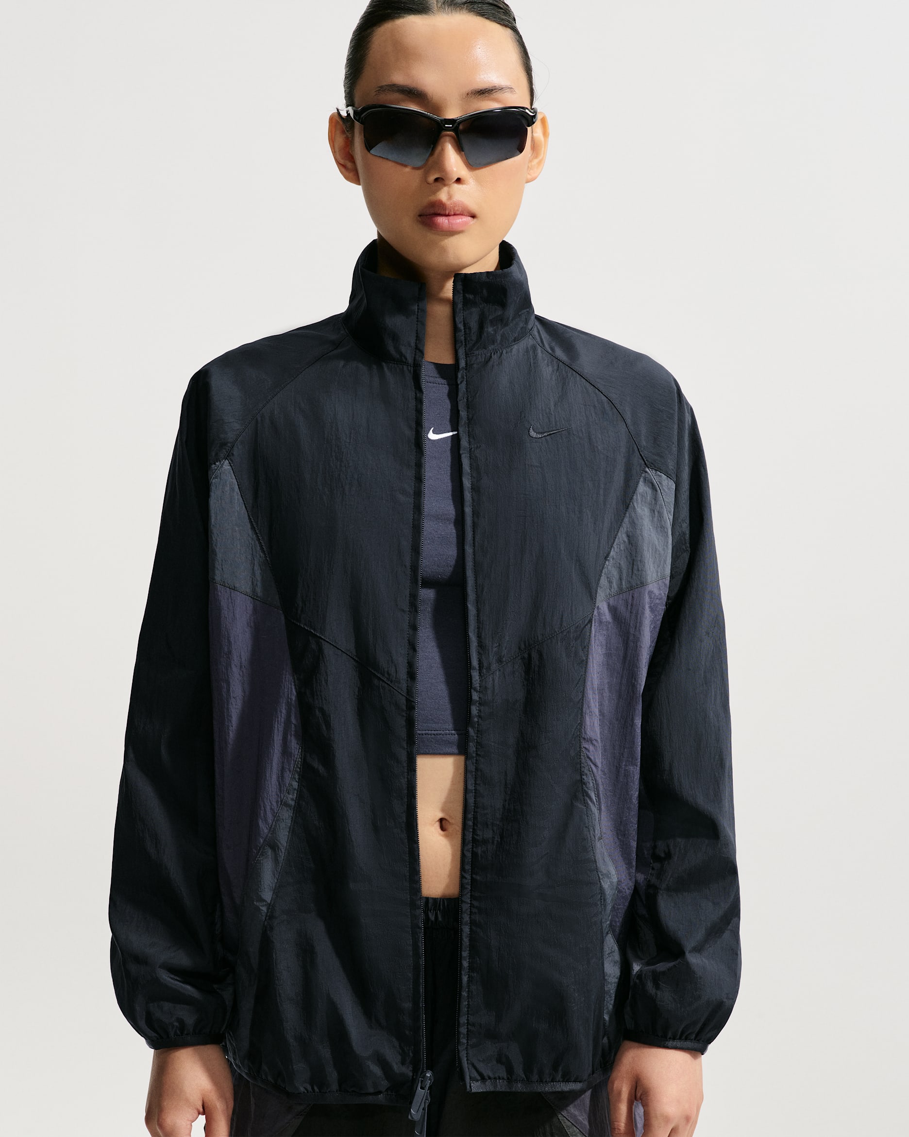 Nike Sportswear Women's Oversized Tracksuit Jacket - Black/Gridiron/Anthracite/Black
