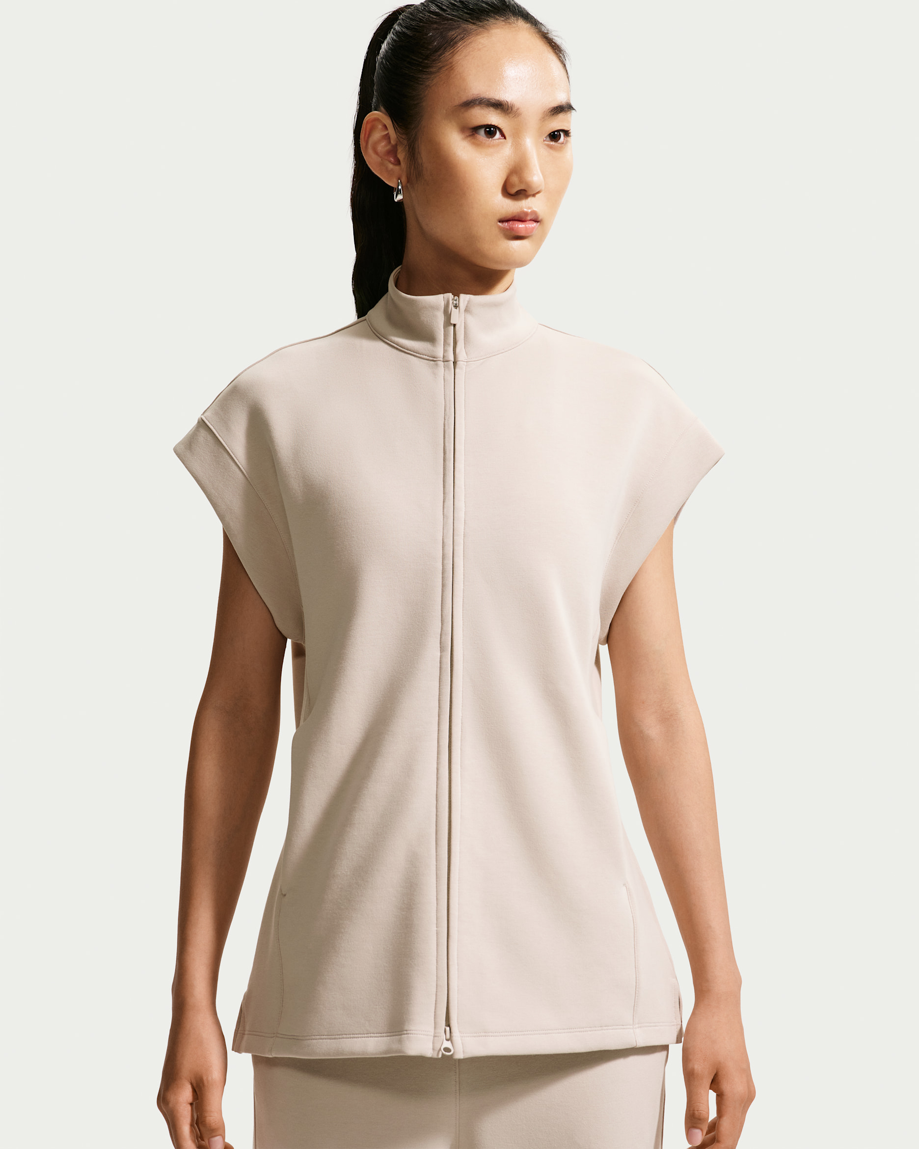 Nike 24.7 ImpossiblySoft Women's Dri-FIT Full-Zip Tunic - Cream II/College Grey