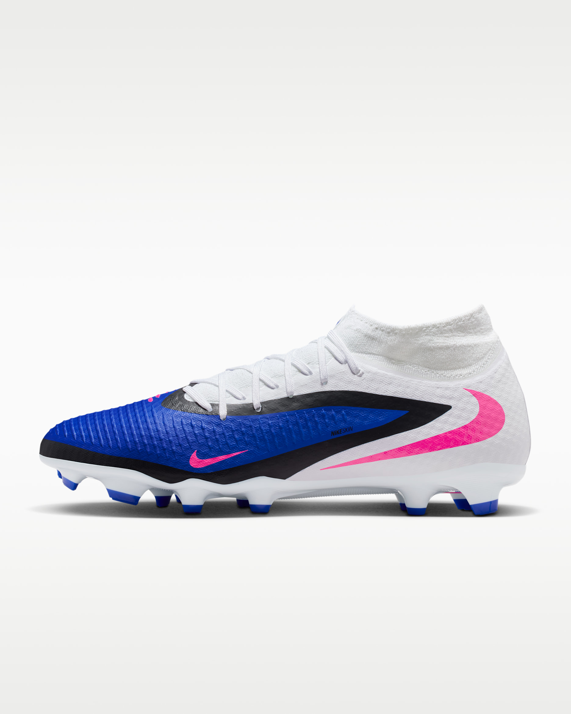 Nike Phantom 6 High Academy Multi-Ground Football Boot - Racer Blue/White/Pink Blast