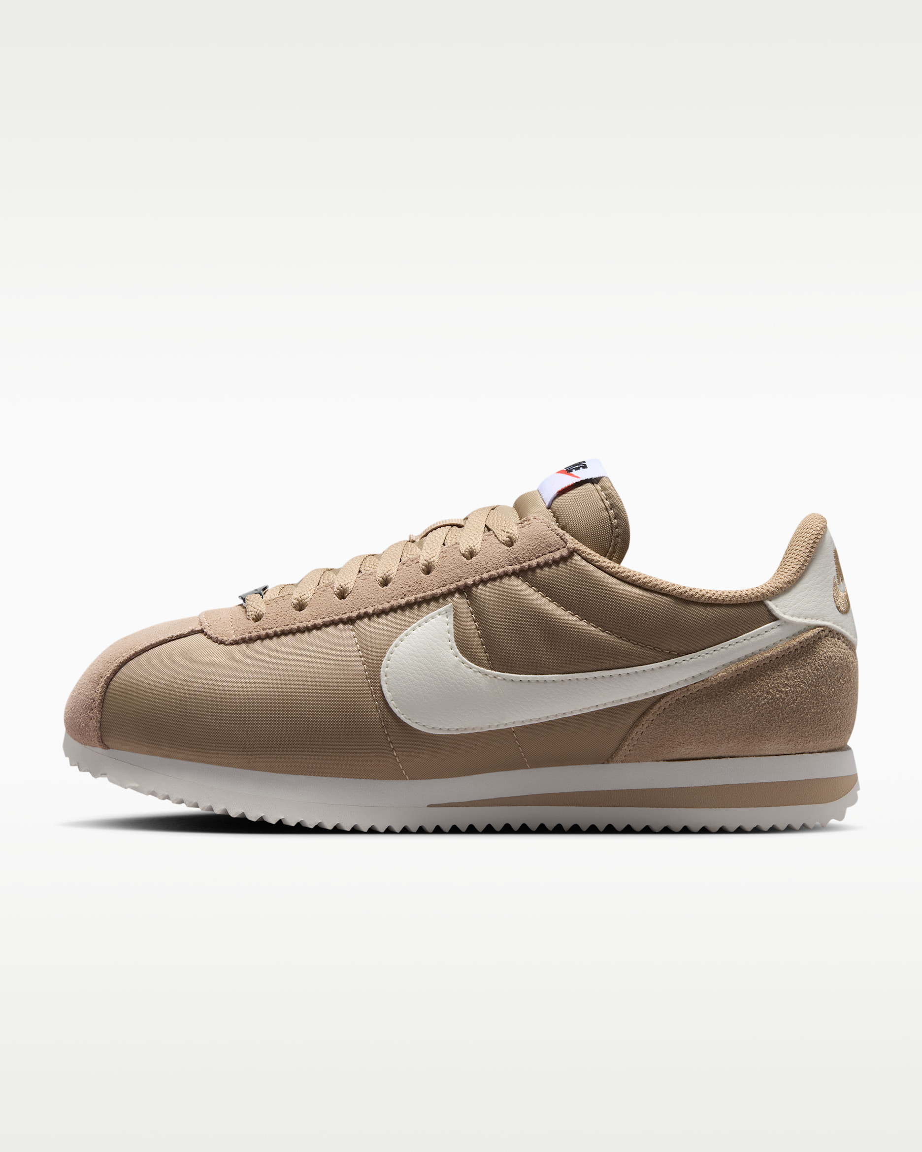 Nike Cortez Textile Women's Shoes - British Khaki/Black/Safety Orange/Sail