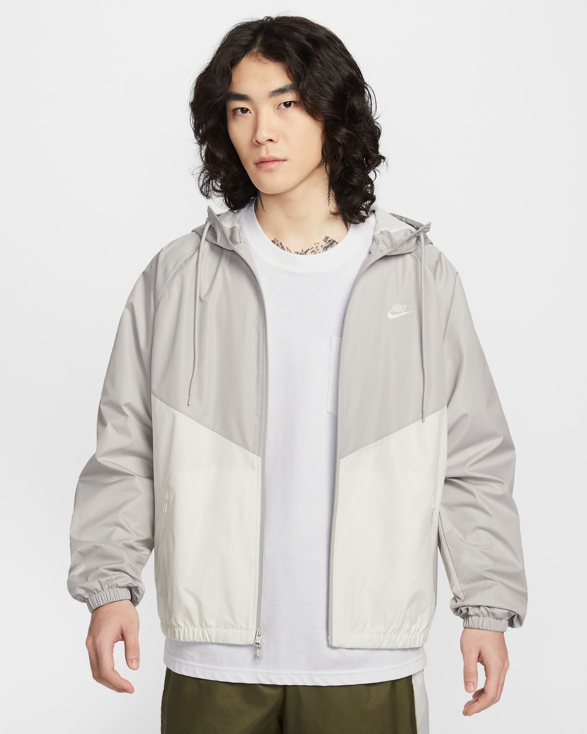 Nike Windrunner Men's Lined Jacket - Light Iron Ore/Sail/Sail