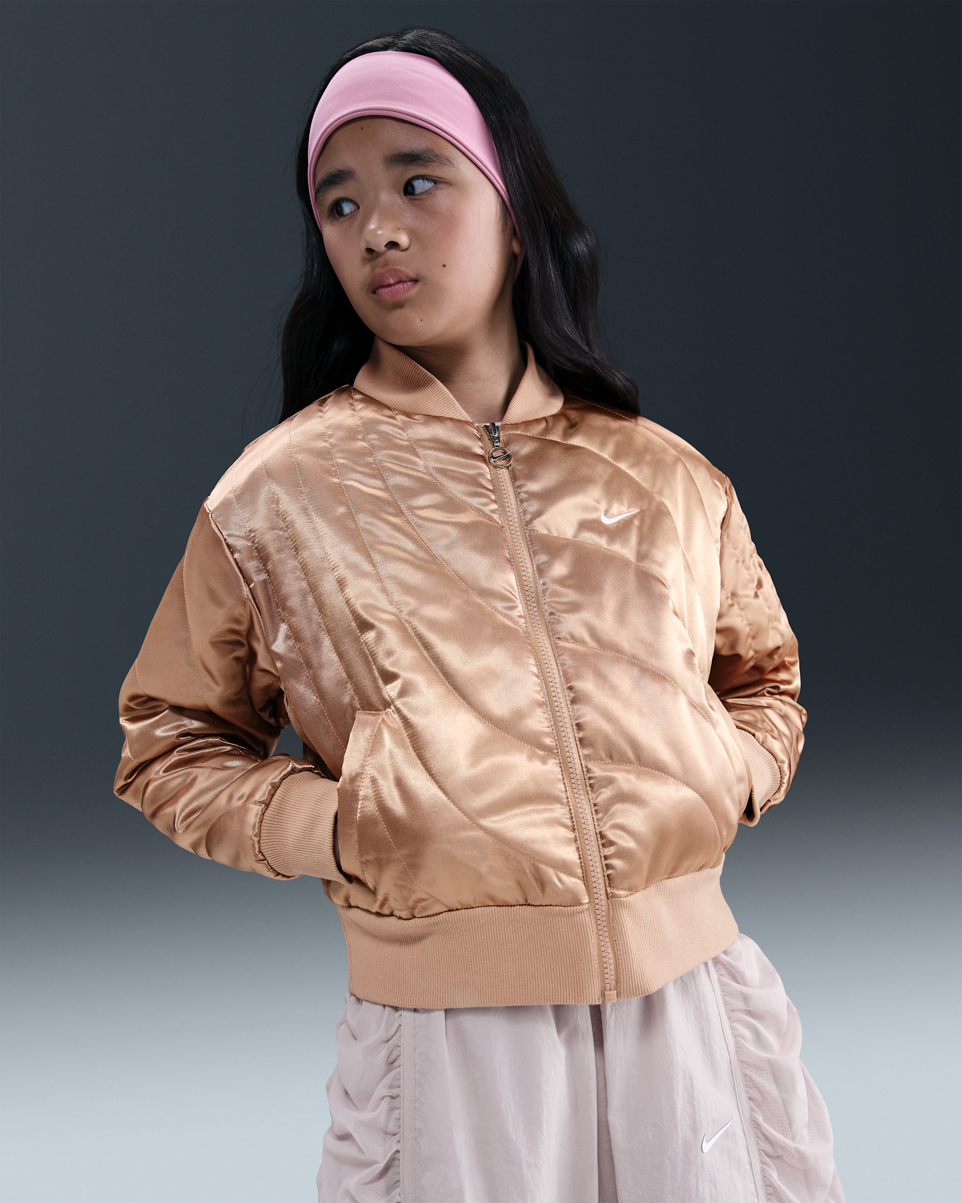 Nike Sportswear Older Kids' (Girls') Jacket - Hemp/White