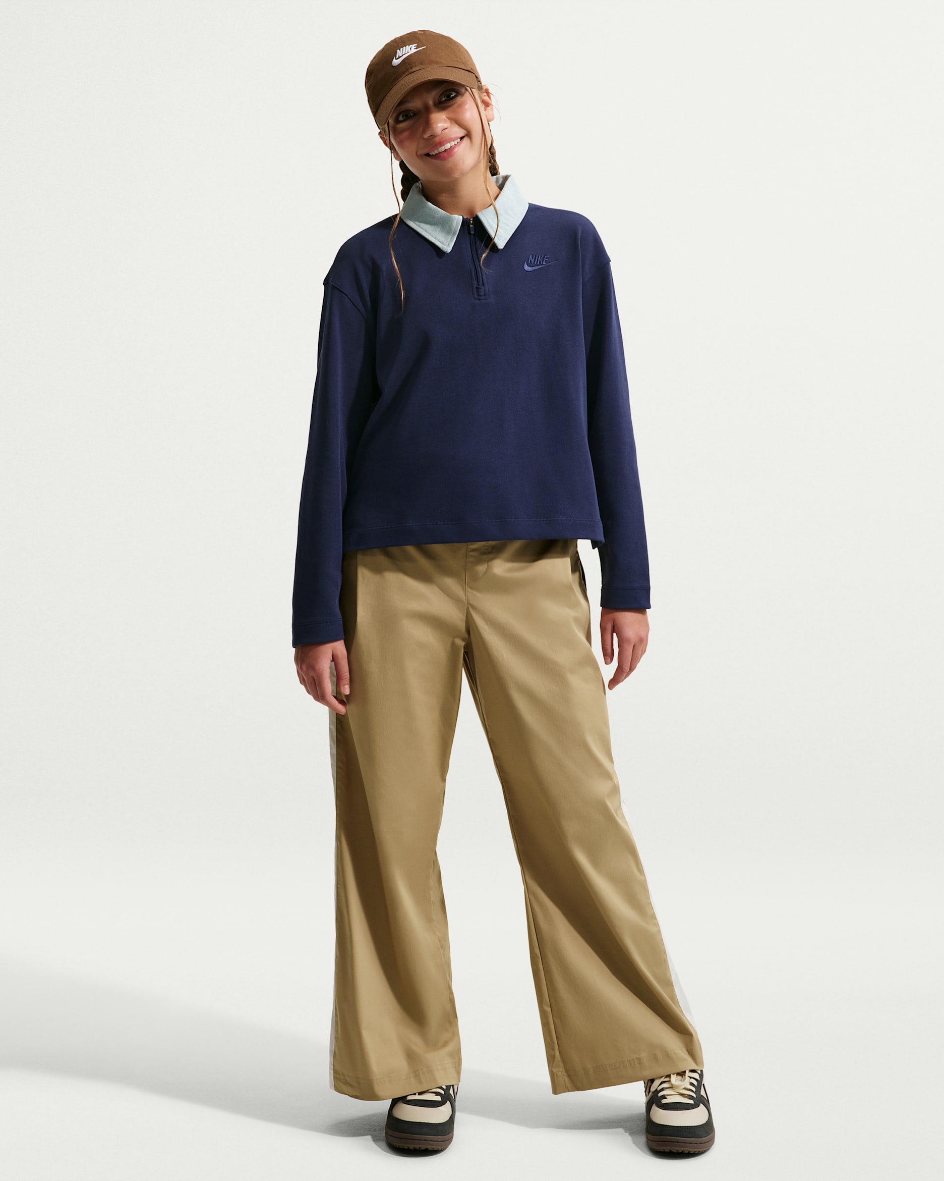 Nike Sportswear Collection Older Kids' (Girls') Woven Trousers - Parachute Beige/Soft Pearl/Parachute Beige