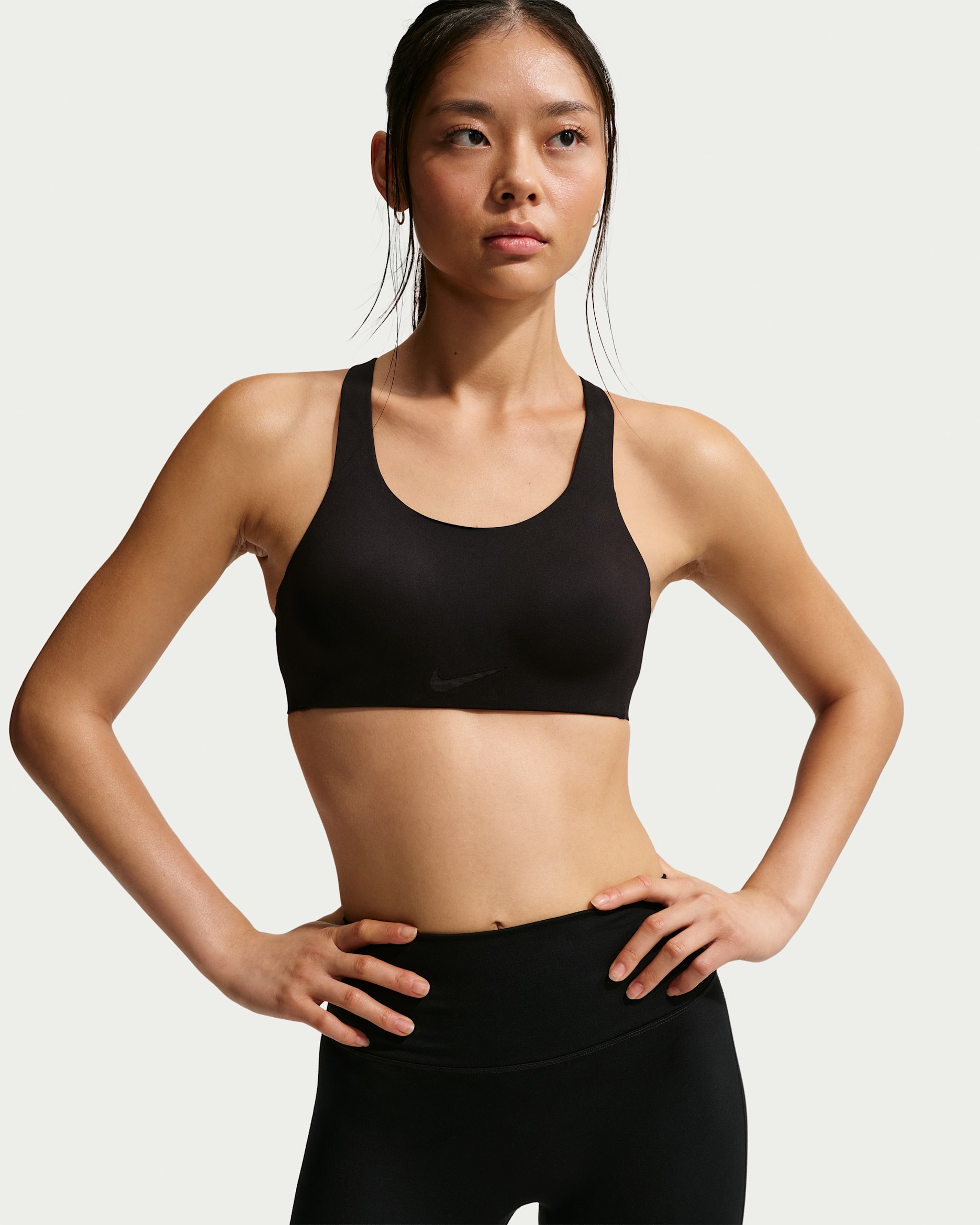 Nike Rival Women's Ultrahigh-Support Padded Sports Bra - Black/Particle Beige