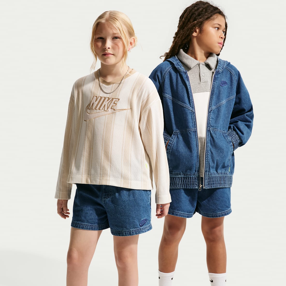 Nike Sportswear Collection Shorts de demin para niños talla grande