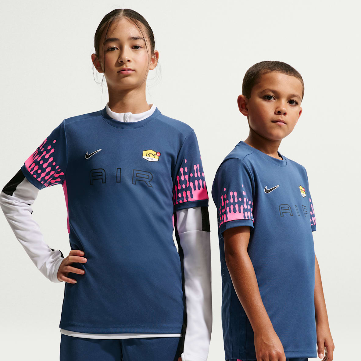 Kylian Mbappé Academy Big Kids' Dri-FIT Short-Sleeve Soccer Top
