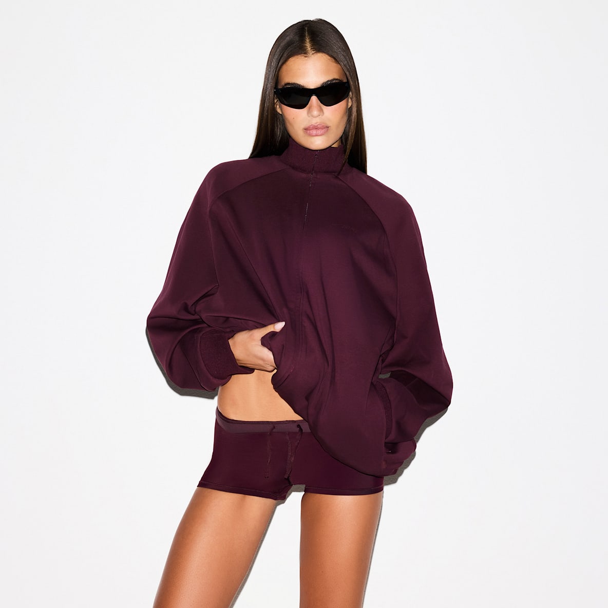 NikeSKIMS Matte Tricot Women's Oversized Full-Zip Track Jacket