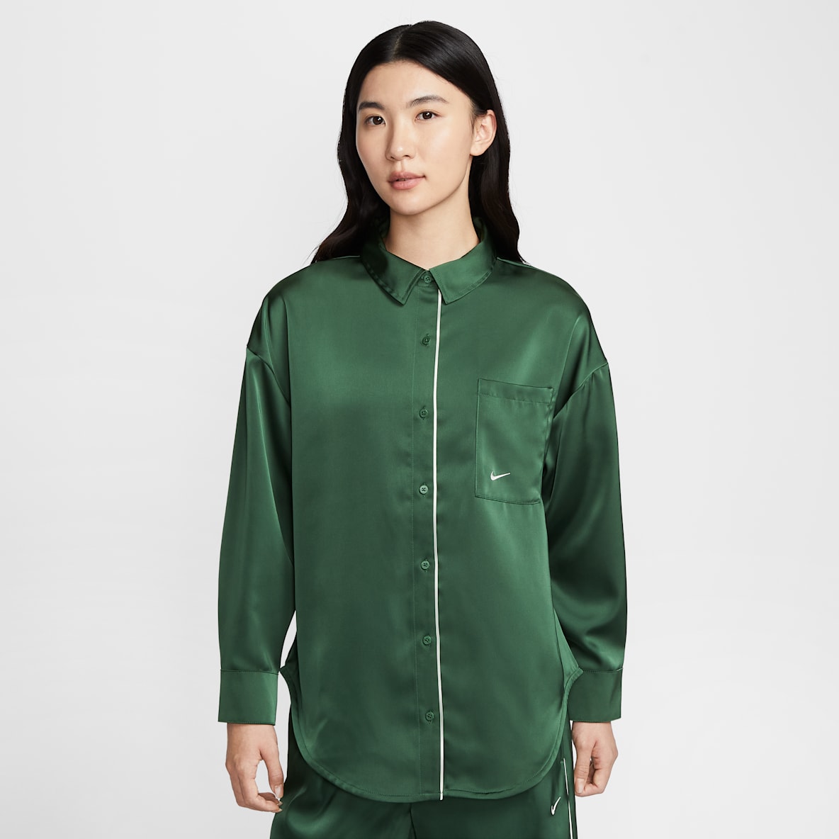 Nike Sportswear Women's Oversized Satin Long-Sleeve Top