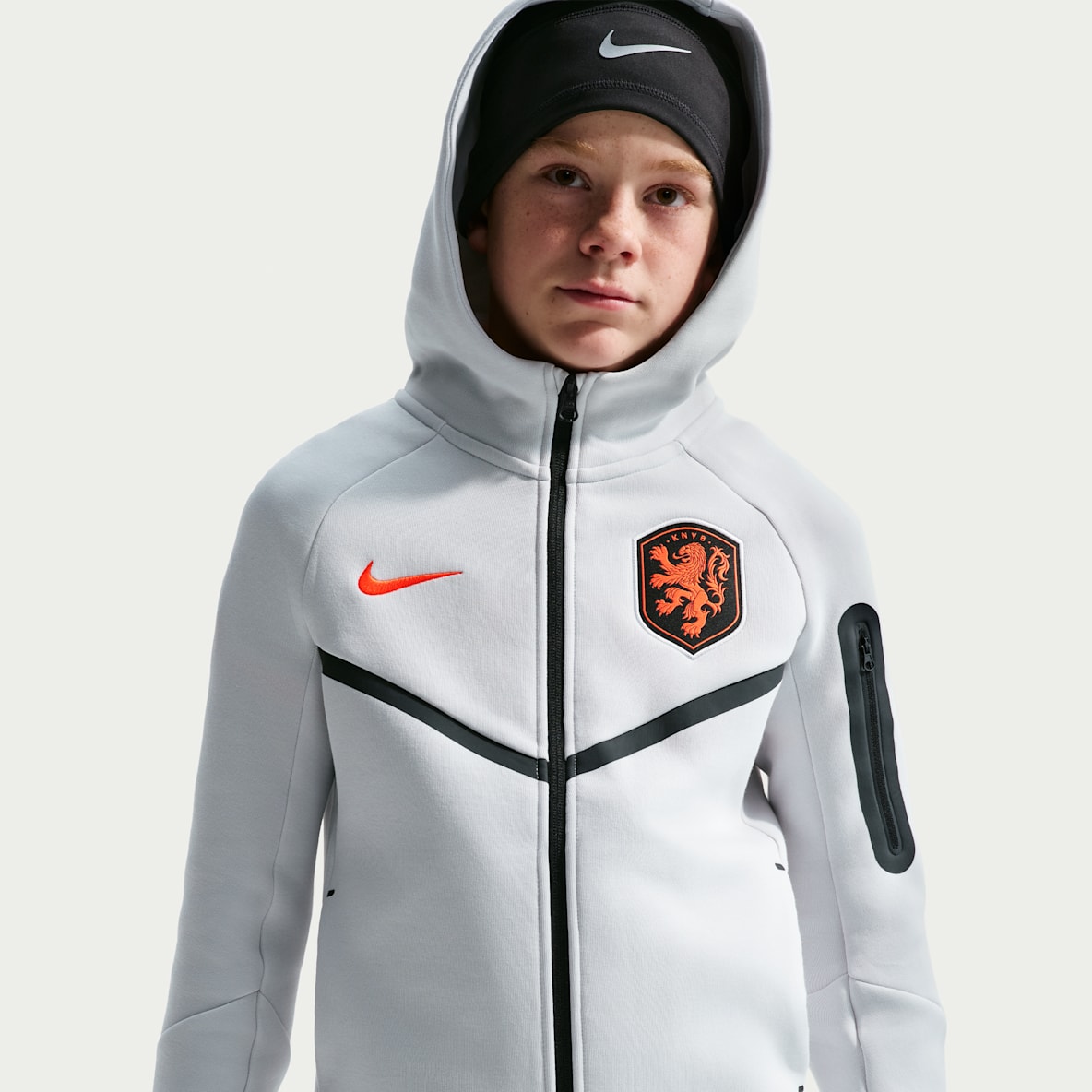 Netherlands Tech Fleece Older Kids' (Boys') Nike Football Full-Zip Hoodie