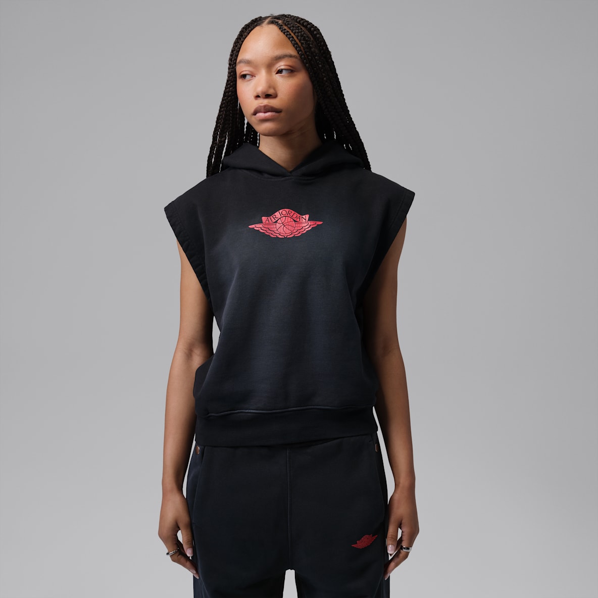 Jordan Flight Fleece Sudadera con gorro de manga corta de French Terry para mujer