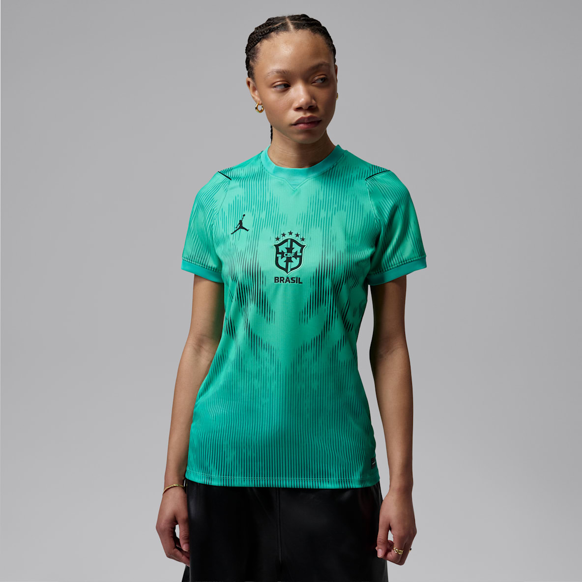 Brasil portero 2026 Stadium Jersey de fútbol de manga corta Jordan Dri-FIT Replica para mujer