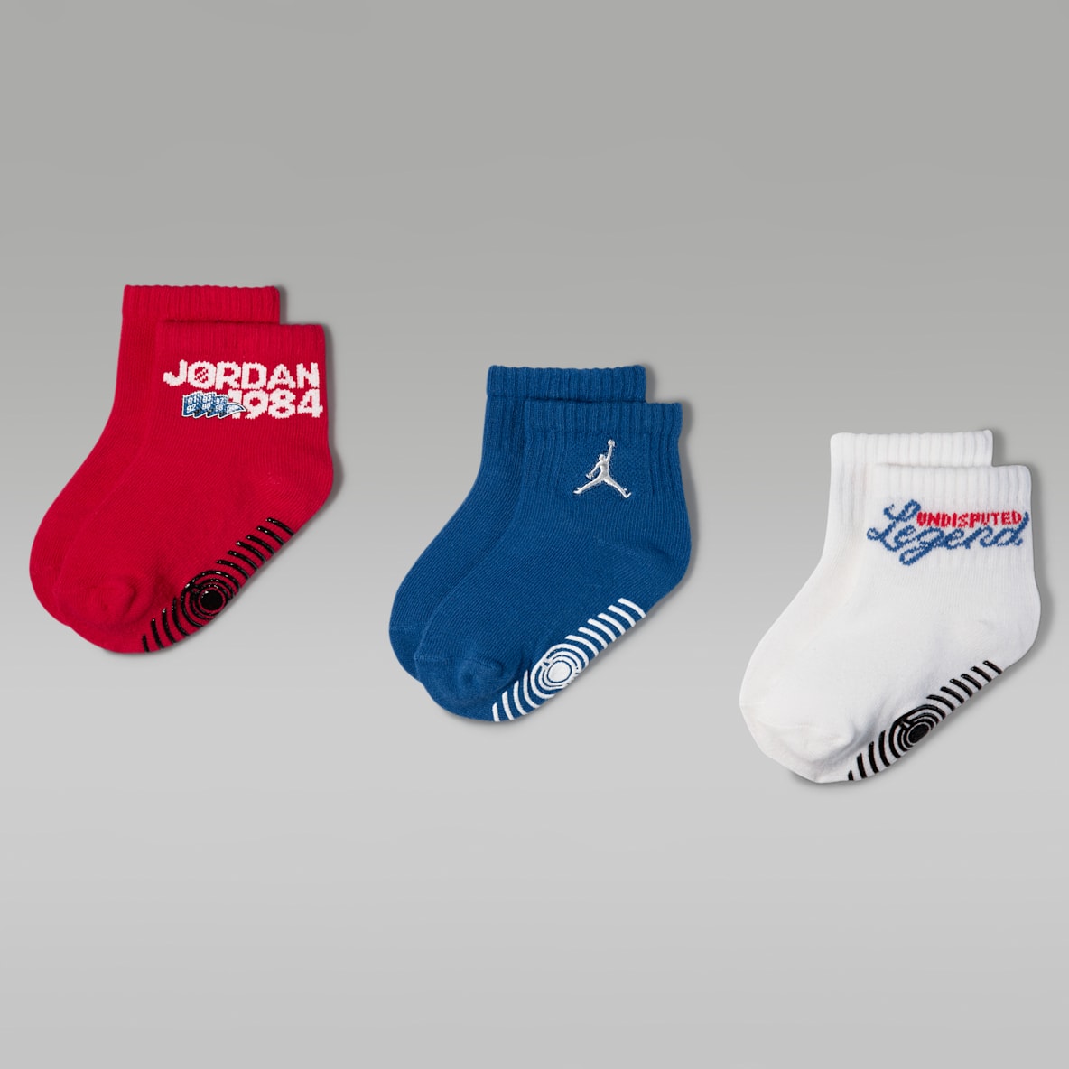 Jordan Calcetines de agarre Americana para bebé e infantil (3 pares)