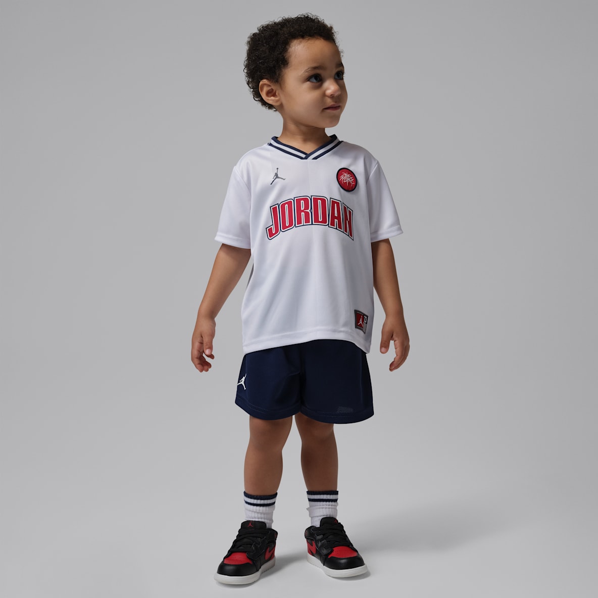 Jordan Conjunto de jersey deportivo y shorts de malla infantil