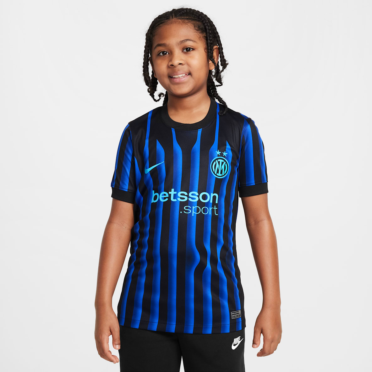 Inter Milan 2025/26 Stadium Home Older Kids' Nike Dri-FIT Football Replica Shirt